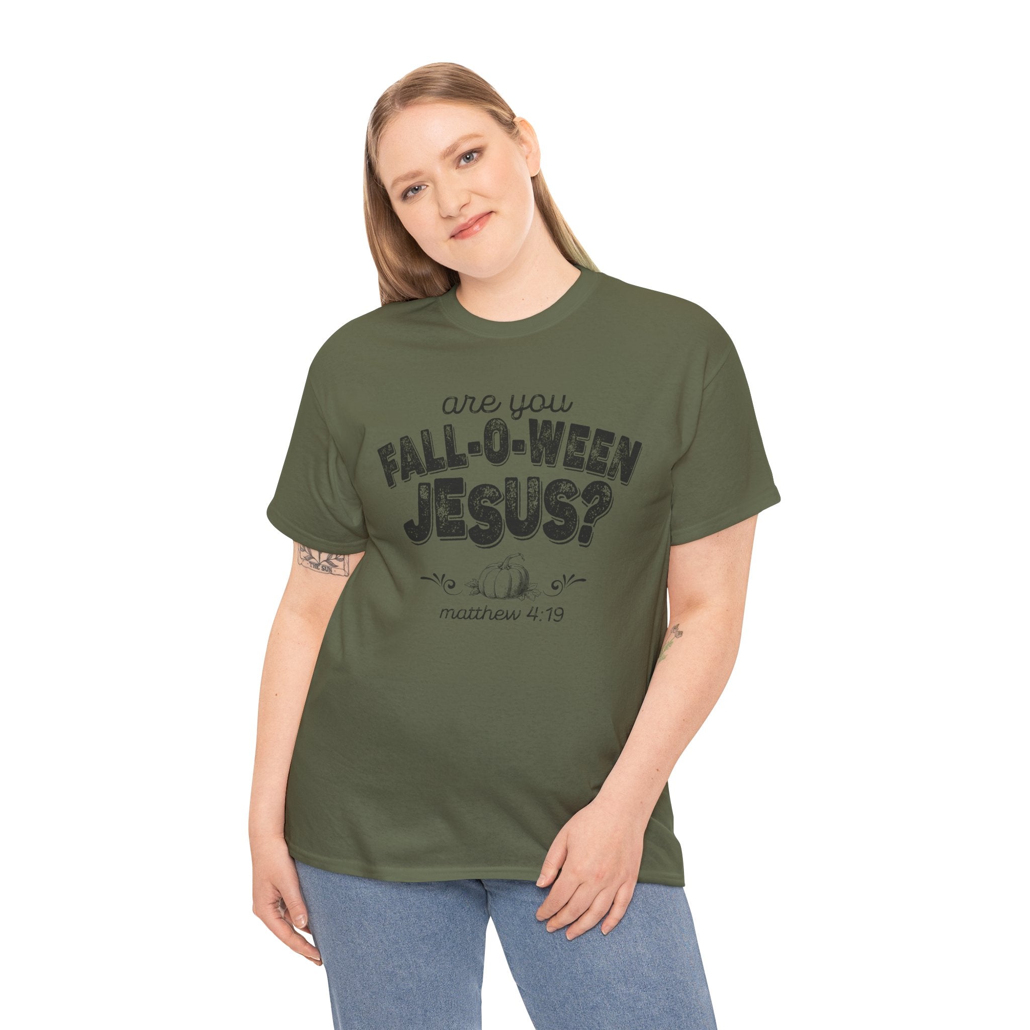 Fall-Themed Tee, Are You Fall-O-Ween Jesus, Unisex Cotton Shirt, Funny Fall Apparel, Halloween T-Shirt, Thanksgiving Gift Ideas