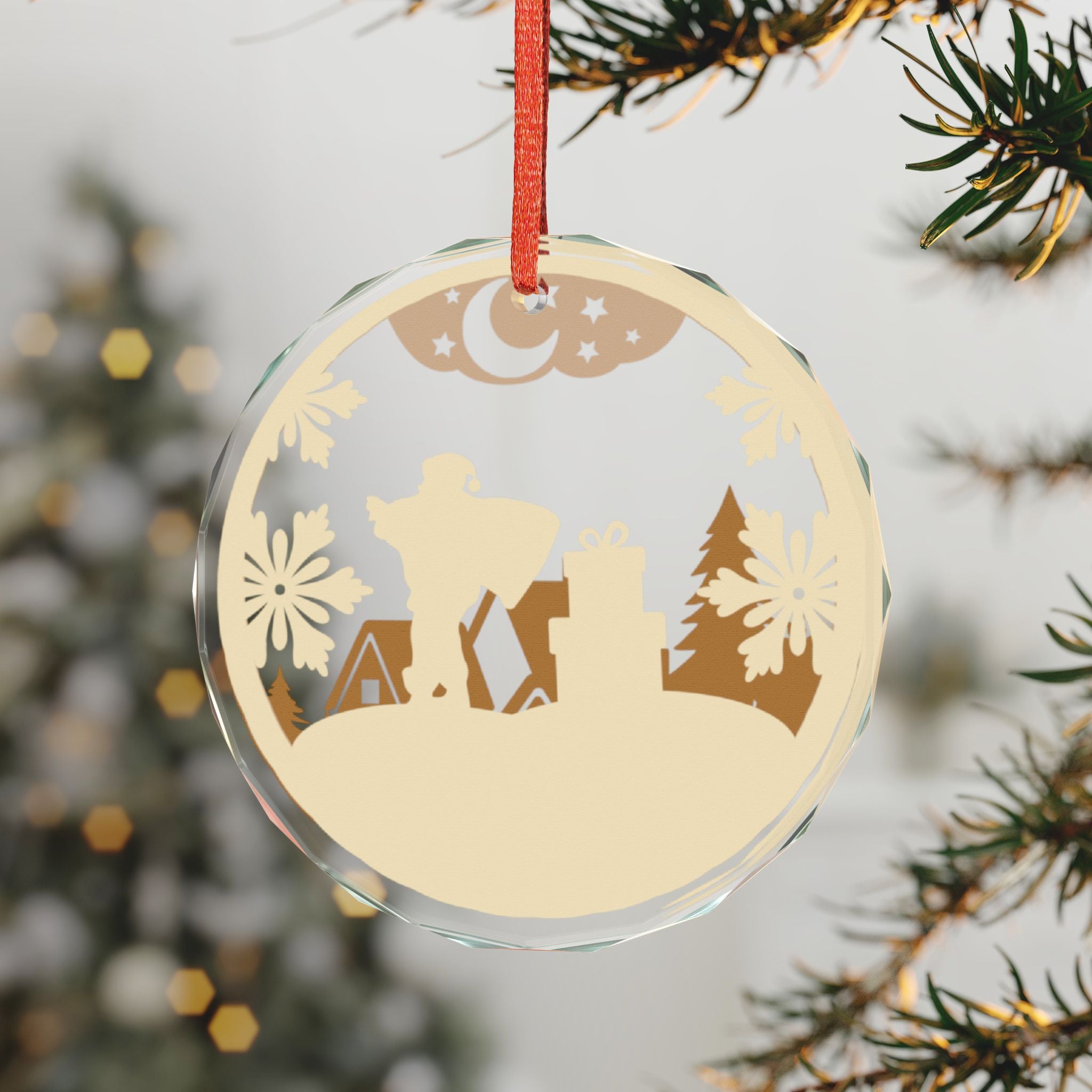 Elegant Crystal Glass Ornament - Winter Wonderland Decor, Holiday Gift, Christmas Tree Decoration, Personalized Keepsake, Home Decor