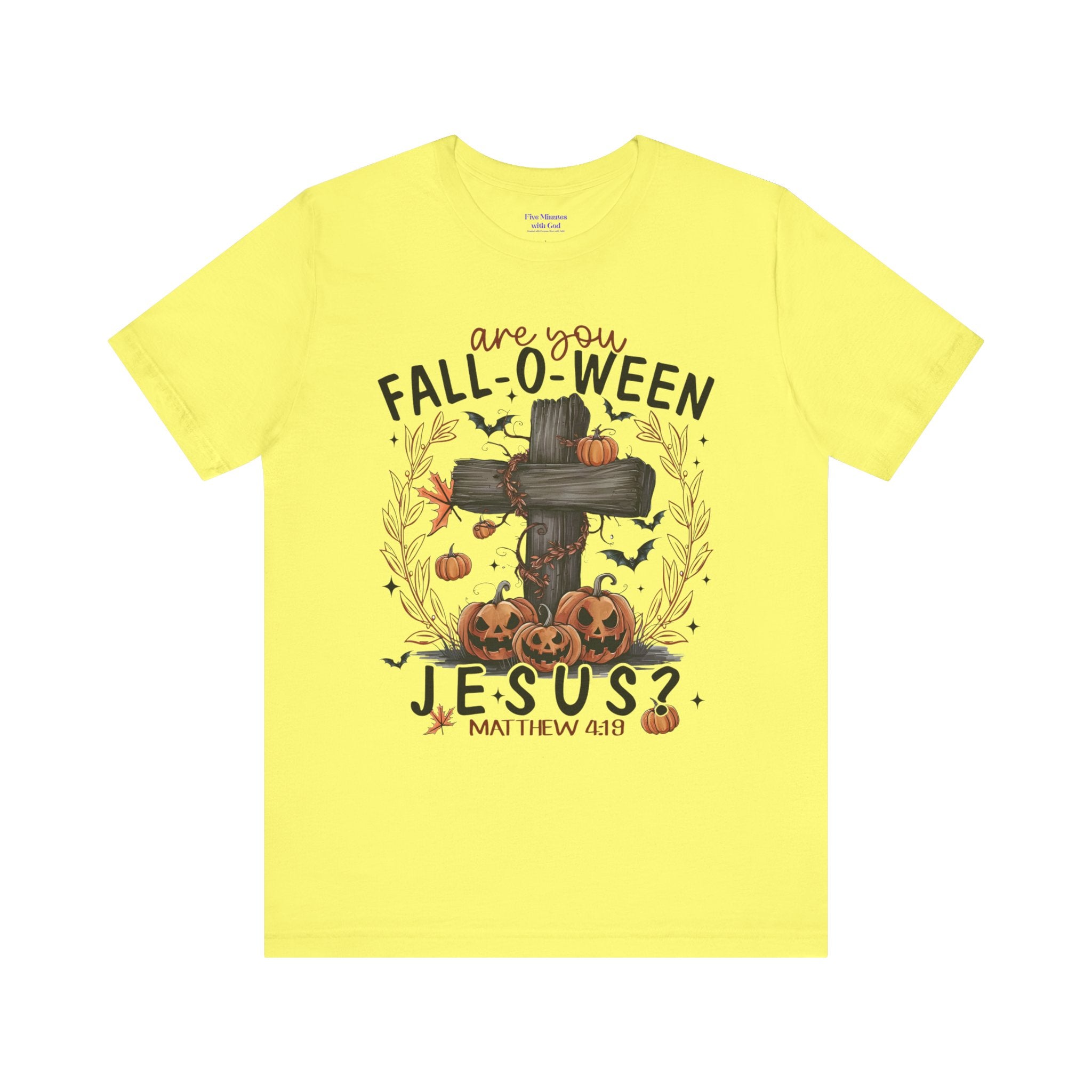 Autumn Pumpkin Christian Tee, Relaxed Fit Unisex Shirt, Fall Inspiration Tee, Cozy Halloween Top, Faith-Based Apparel
