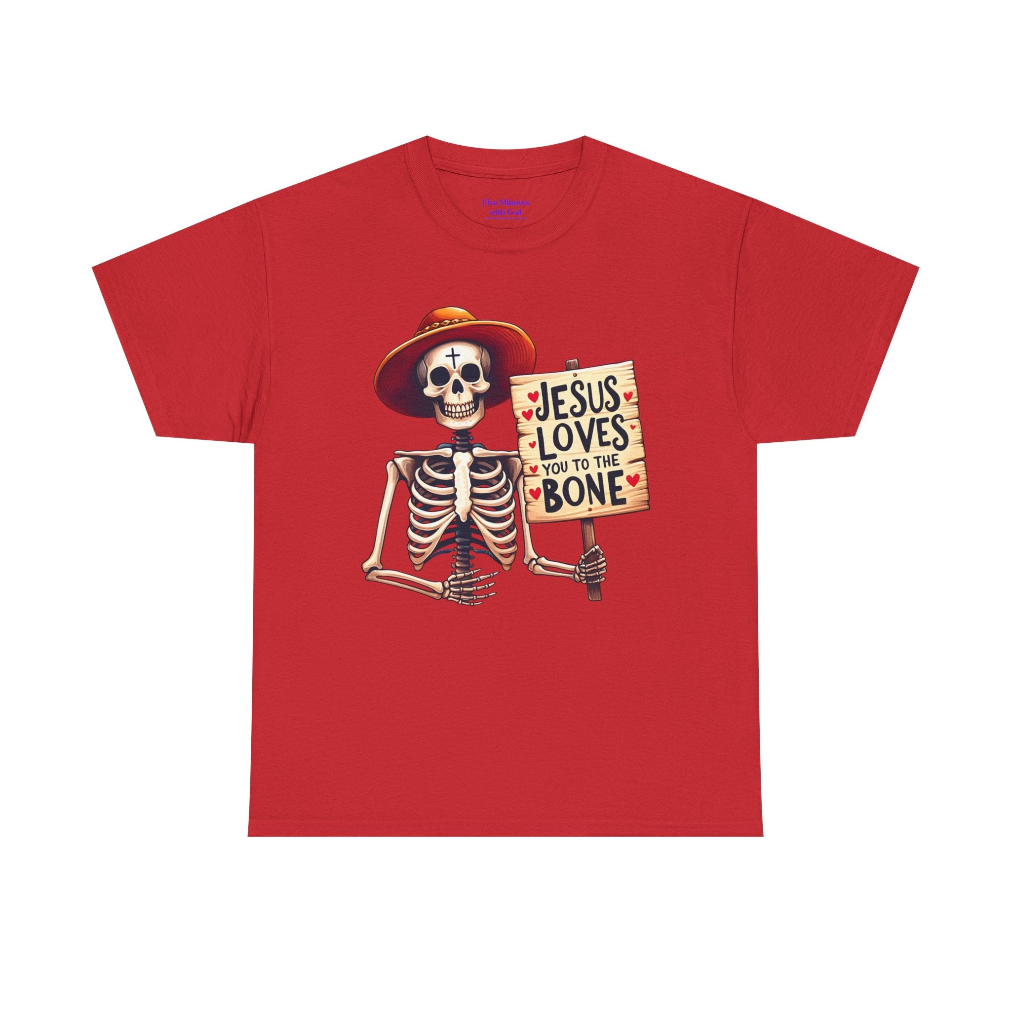 Jesus Loves You to the Bone Tee | Fun Skeleton Shirt, Unisex T-Shirt, Halloween Gift, Faith Apparel, Casual Wear, Holiday Shirt