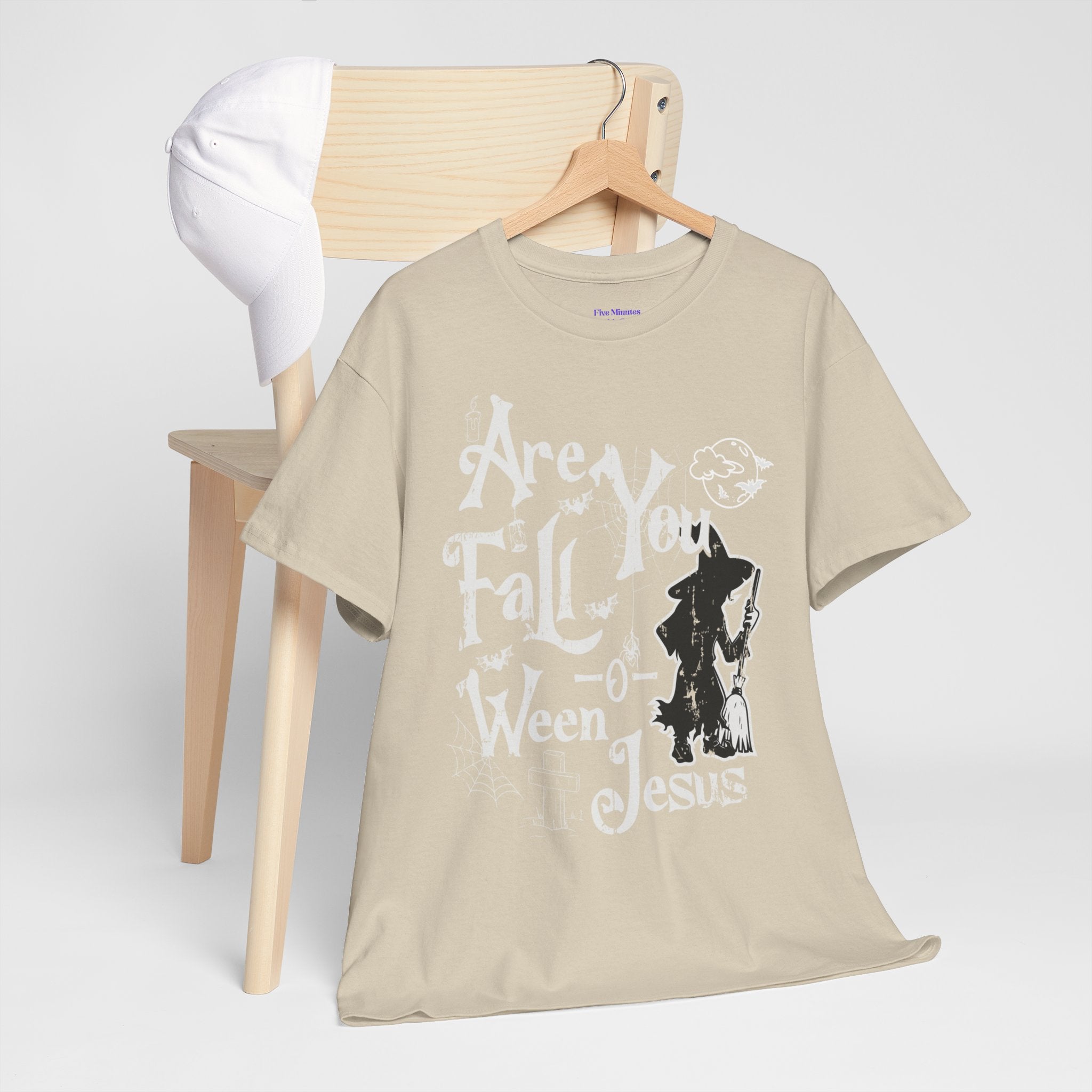 Fall-Themed Unisex Heavy Cotton Tee - Halloween, Jesus Celebration, Autumn Vibes, Casual Wear, Gift Idea