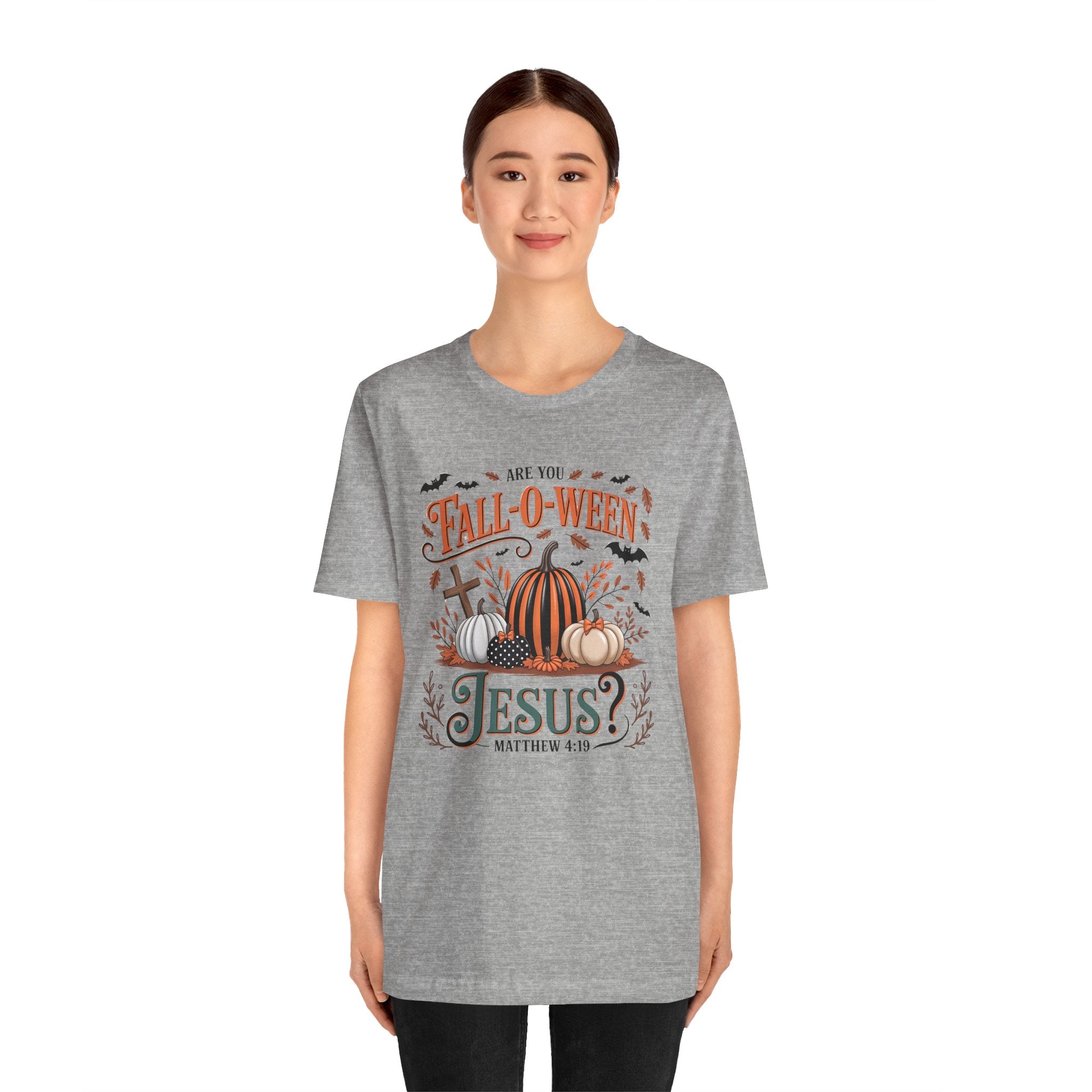 Fall-O-Ween Jesus Tee, Funny Fall T-Shirt, Unisex Pumpkin Shirt, Halloween Christian Top, Autumn Graphic Tee, Religious Casual Wear
