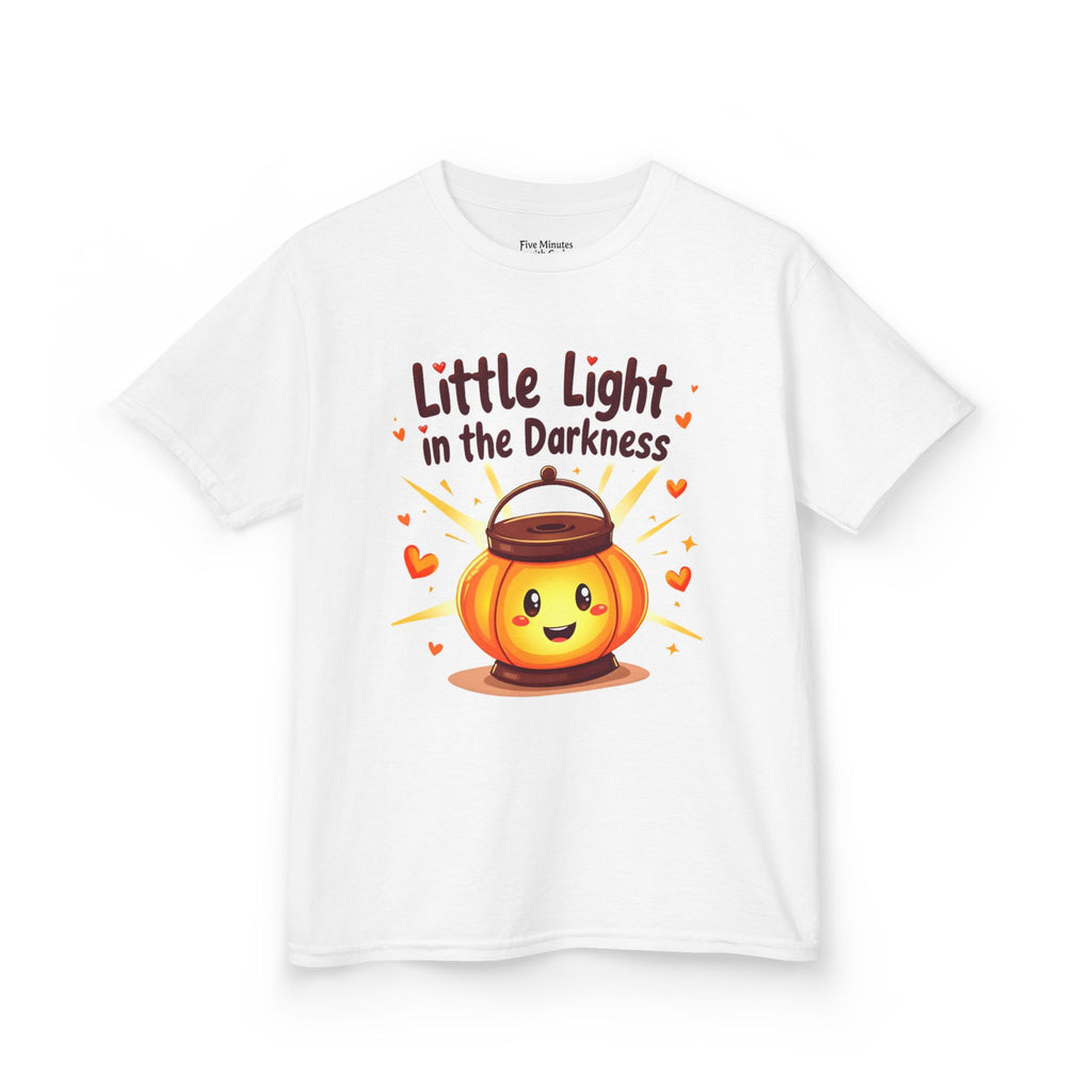 Kids Halloween Tee with 'Little Light in the Darkness' Design, Cute Pumpkin Graphic T-Shirt, Fun Fall Wear, Halloween Outfit, Kids Gift