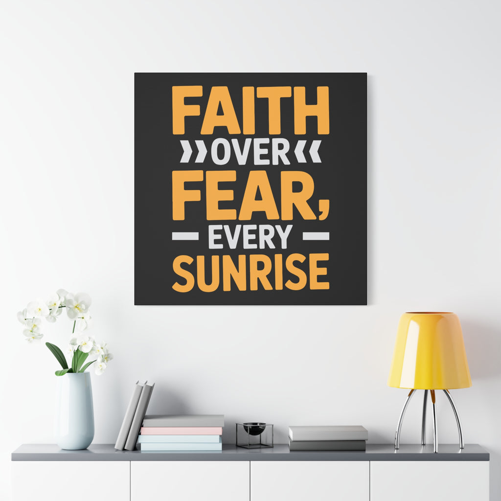 Inspirational Wall Art, Motivation Decor, Faith over Fear Canvas, Uplifting Home Decoration, Perfect Gift for New Beginnings