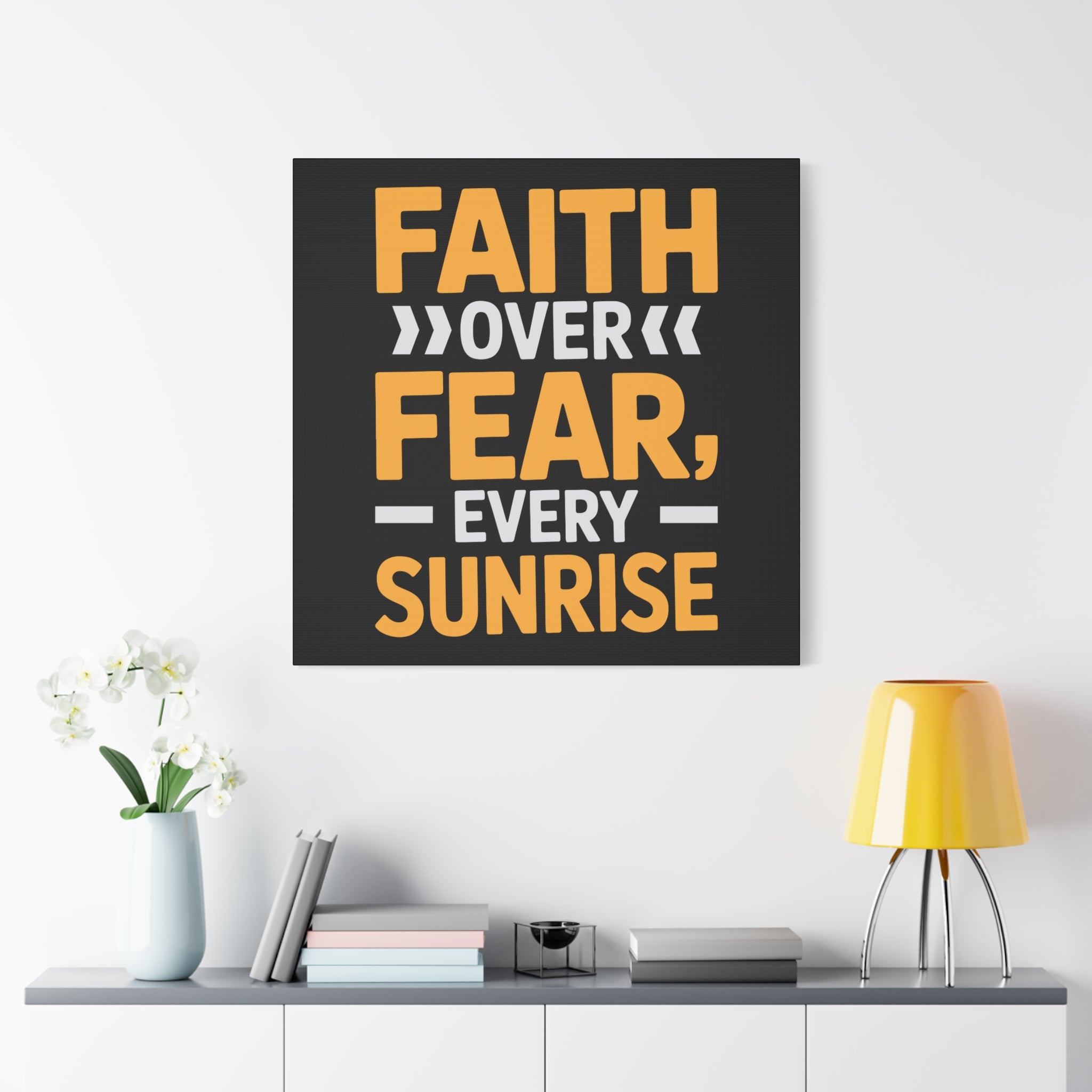 Inspirational Wall Art, Motivation Decor, Faith over Fear Canvas, Uplifting Home Decoration, Perfect Gift for New Beginnings