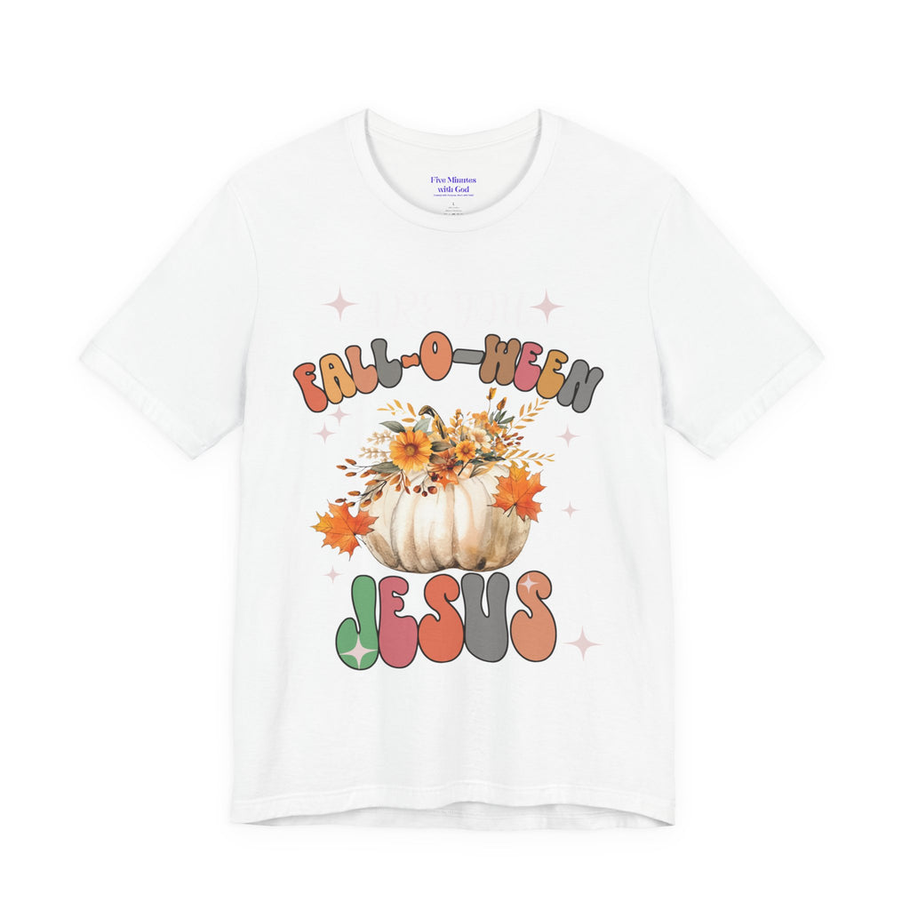 Fall-Themed Jesus Tee, Unisex Jersey T-Shirt, Cozy Autumn Apparel, Thanksgiving Gift, Fall Celebration Shirt, Christian Fashion