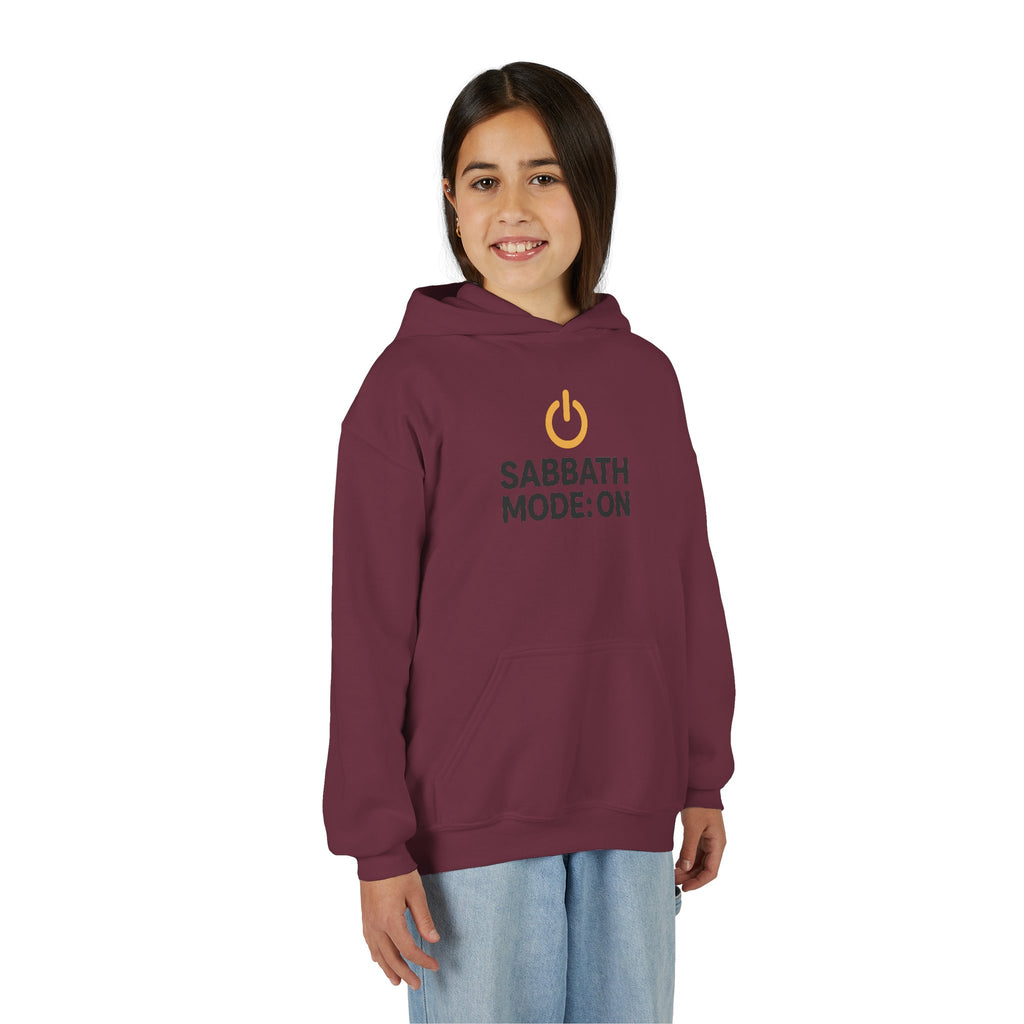 Sabbath Mode Youth Hoodie, Comfortable Hooded Sweatshirt for Kids, Perfect for Religious Observances, Christian Gift, Sunday Wear