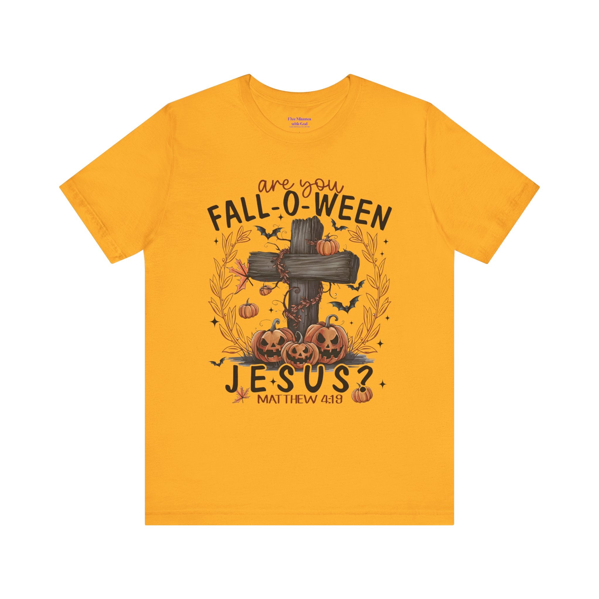 Autumn Pumpkin Christian Tee, Relaxed Fit Unisex Shirt, Fall Inspiration Tee, Cozy Halloween Top, Faith-Based Apparel