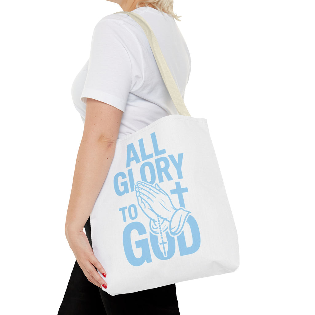 Faith-Inspired Tote Bag, All Glory to God, Christian Gift, Reusable Shopping Bag, Inspirational Tote, Church Event Carryall