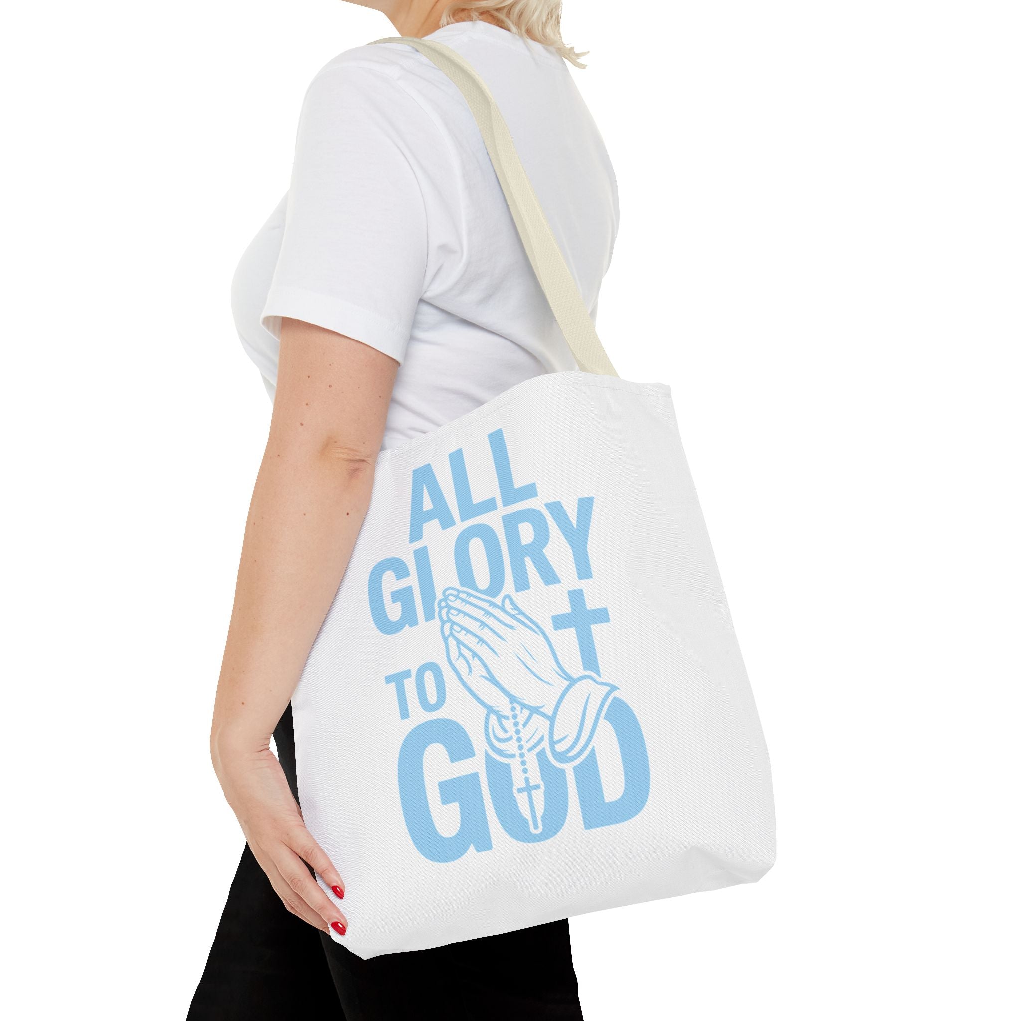 Faith-Inspired Tote Bag, All Glory to God, Christian Gift, Reusable Shopping Bag, Inspirational Tote, Church Event Carryall