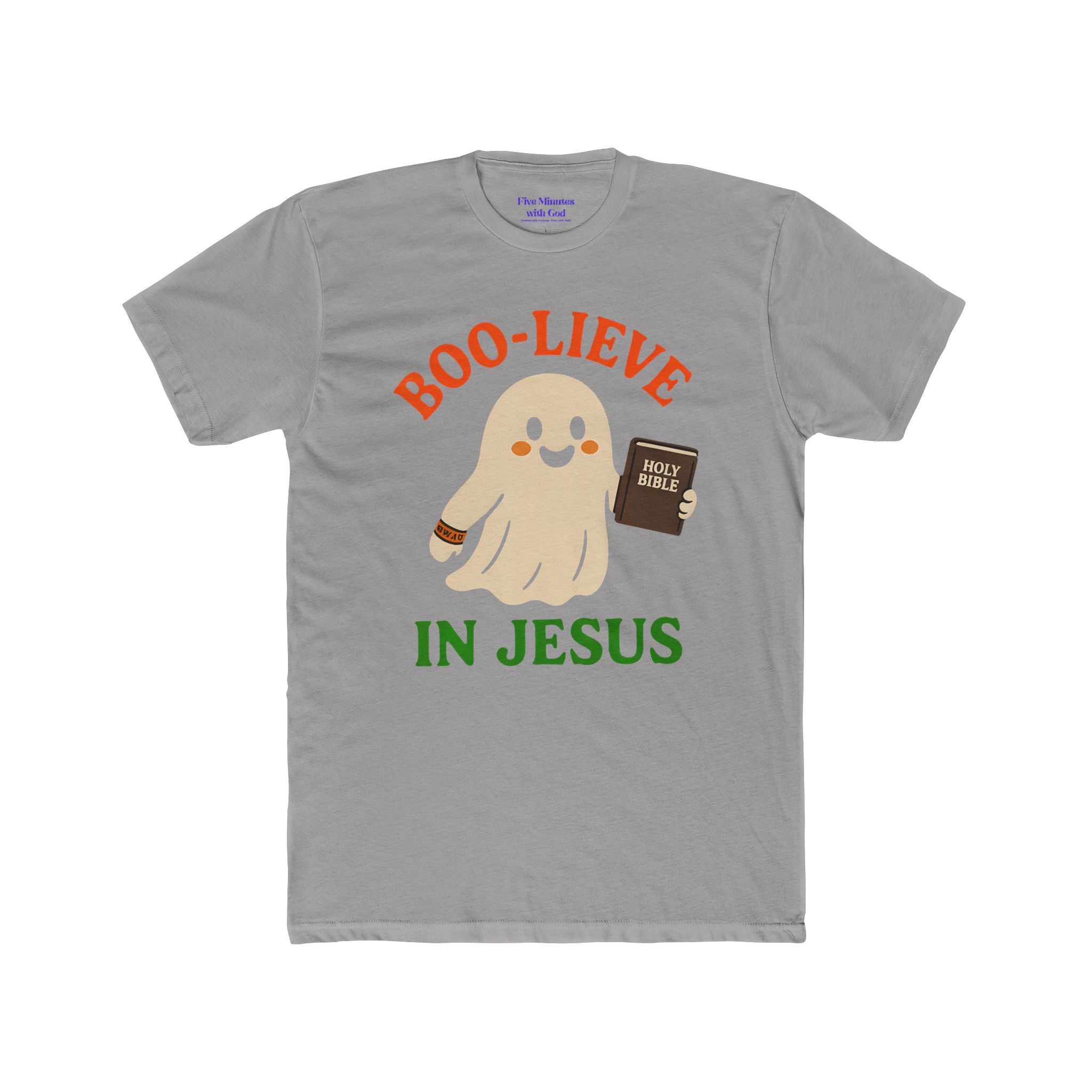 Boo-lieving Ghost Unisex Cotton Crew Tee, Halloween shirt, Jesus shirt, Christian apparel, spooky t-shirt, fun gift idea