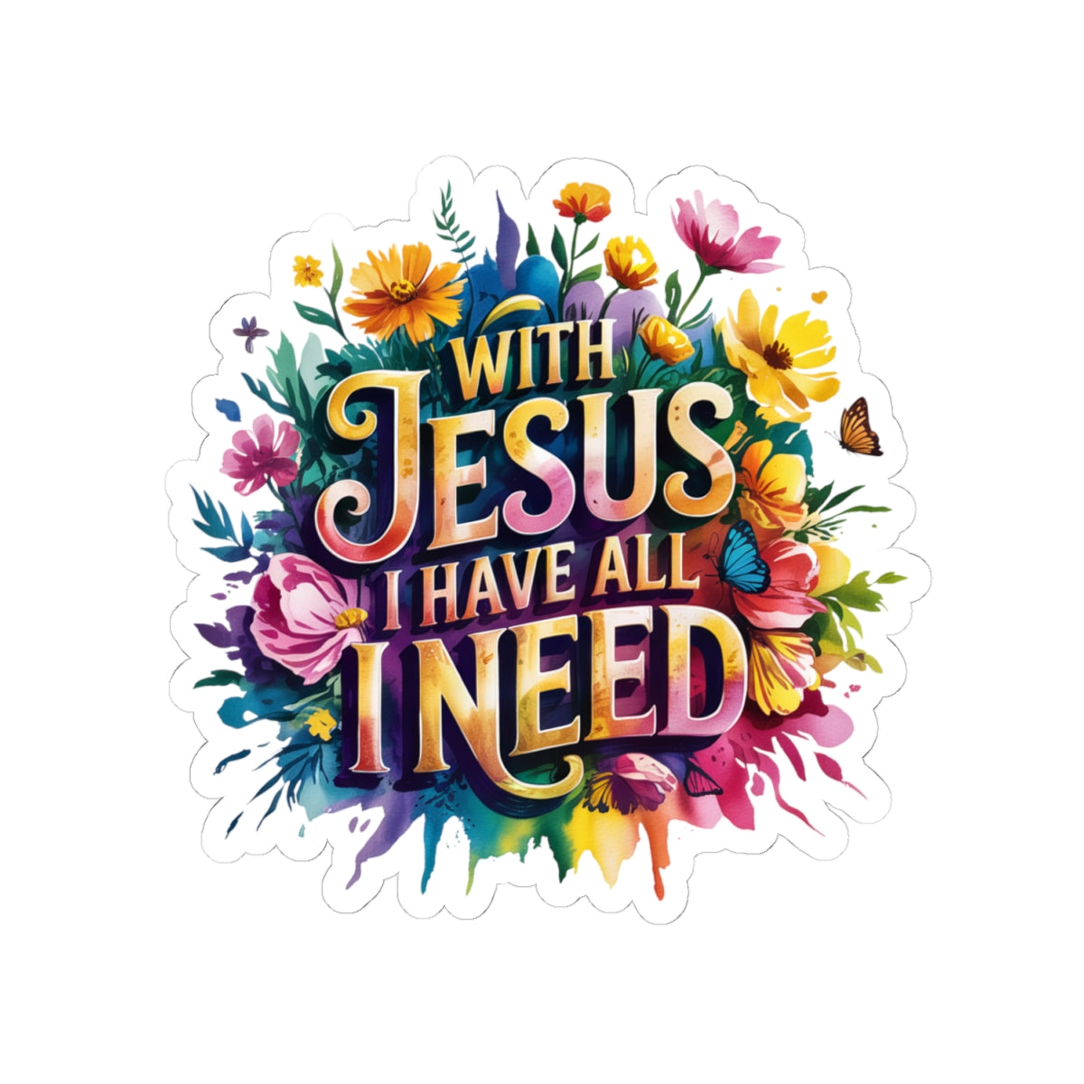 Floral Inspirational Stickers, Jesus Faith Stickers for Laptops, Water Bottles, Journals, Perfect for Gifts & Decor