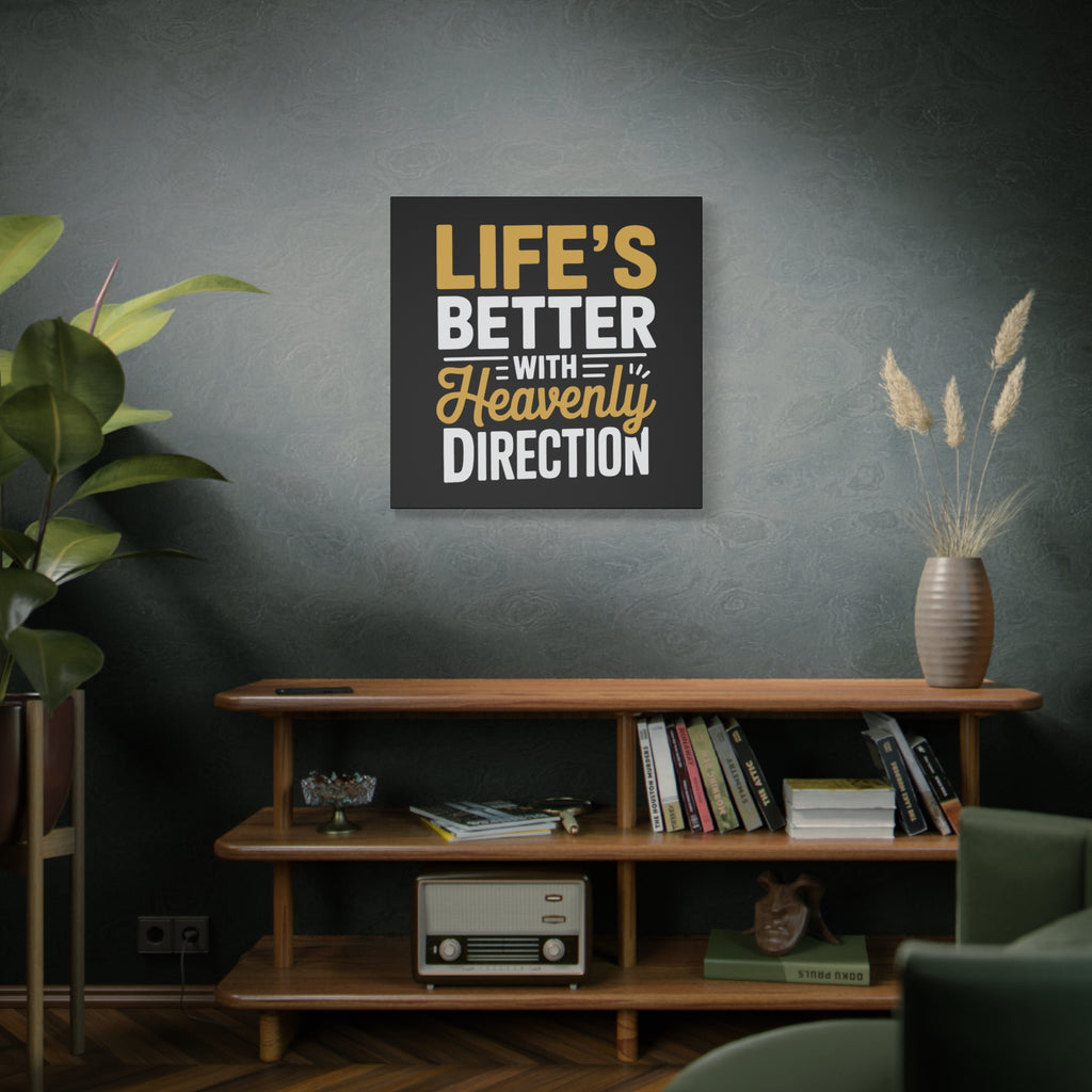 Heavenly Direction Canvas Wall Art, Inspirational Home Decor, Motivational Gift, Modern Wall Hanging, Perfect for Any Room