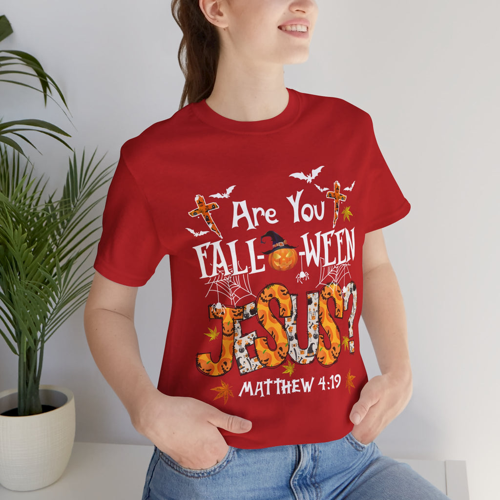 Jesus? Unisex Short Sleeve Tee | Fall Inspired T-Shirt, Autumn Apparel, Halloween Gift, Cozy Casual Wear, Everyday Style