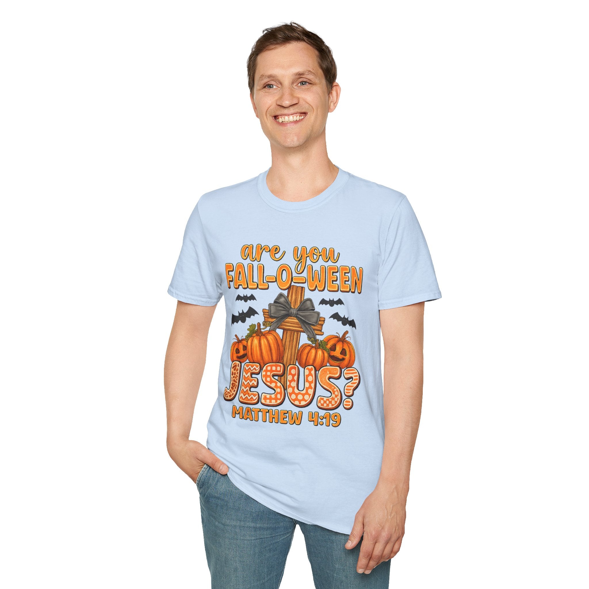 Funny Christian Halloween T-Shirt, Jesus Pumpkin Tee, Unisex Fall Shirt, Autumn Festive Apparel, Holiday Gift Idea
