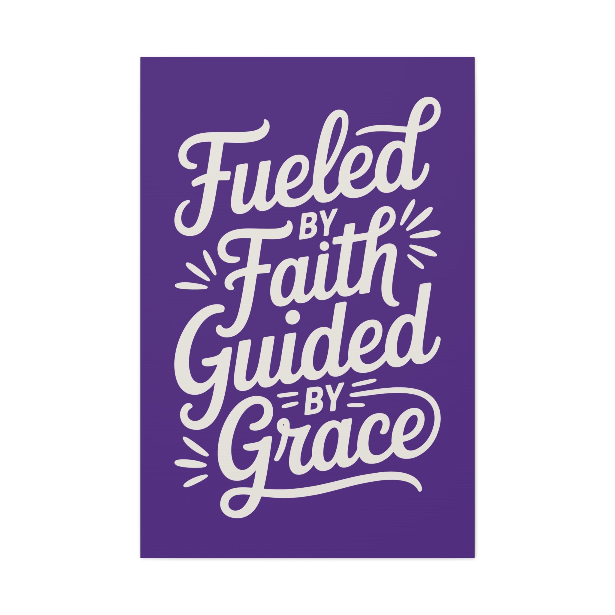 Purple Stretched Canvas Art, Motivational Wall Decor, Home Inspirational Art, Faith-Based Decor, Gift for Faith Lovers