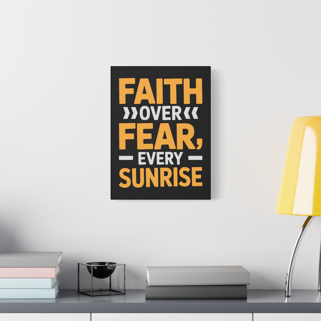 Inspirational Wall Art, Motivation Decor, Faith over Fear Canvas, Uplifting Home Decoration, Perfect Gift for New Beginnings