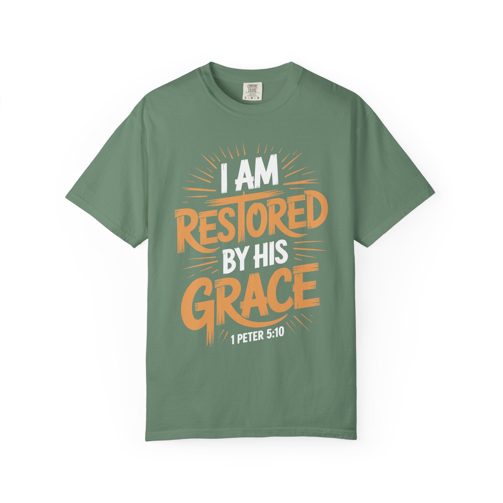 I Am Restored By His Grace Inspirational Graphic Tee
