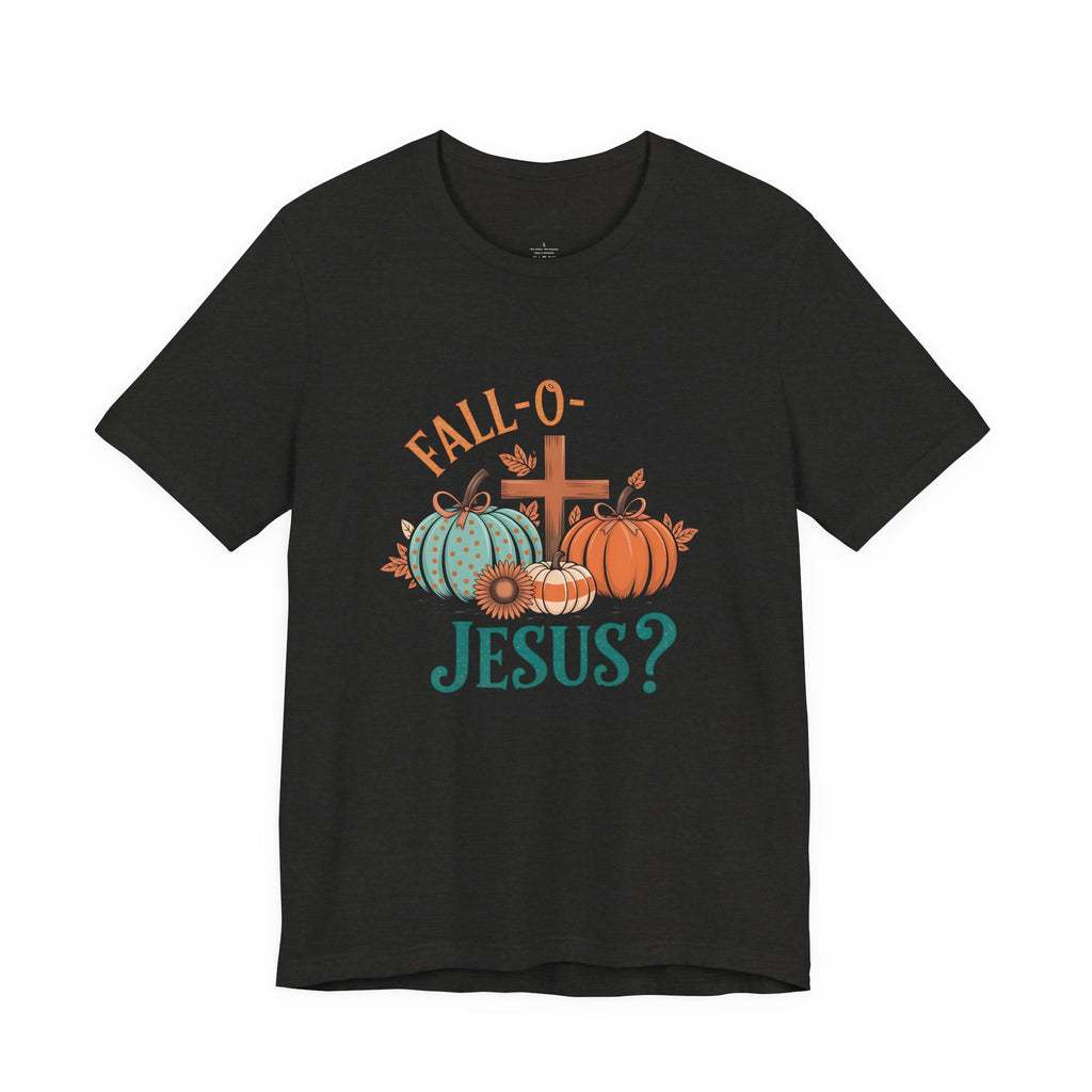 Fall-Themed Jesus T-Shirt, Unisex Short Sleeve Tee, Christian Apparel, Autumn Wear, Pumpkin Design, Halloween Celebration