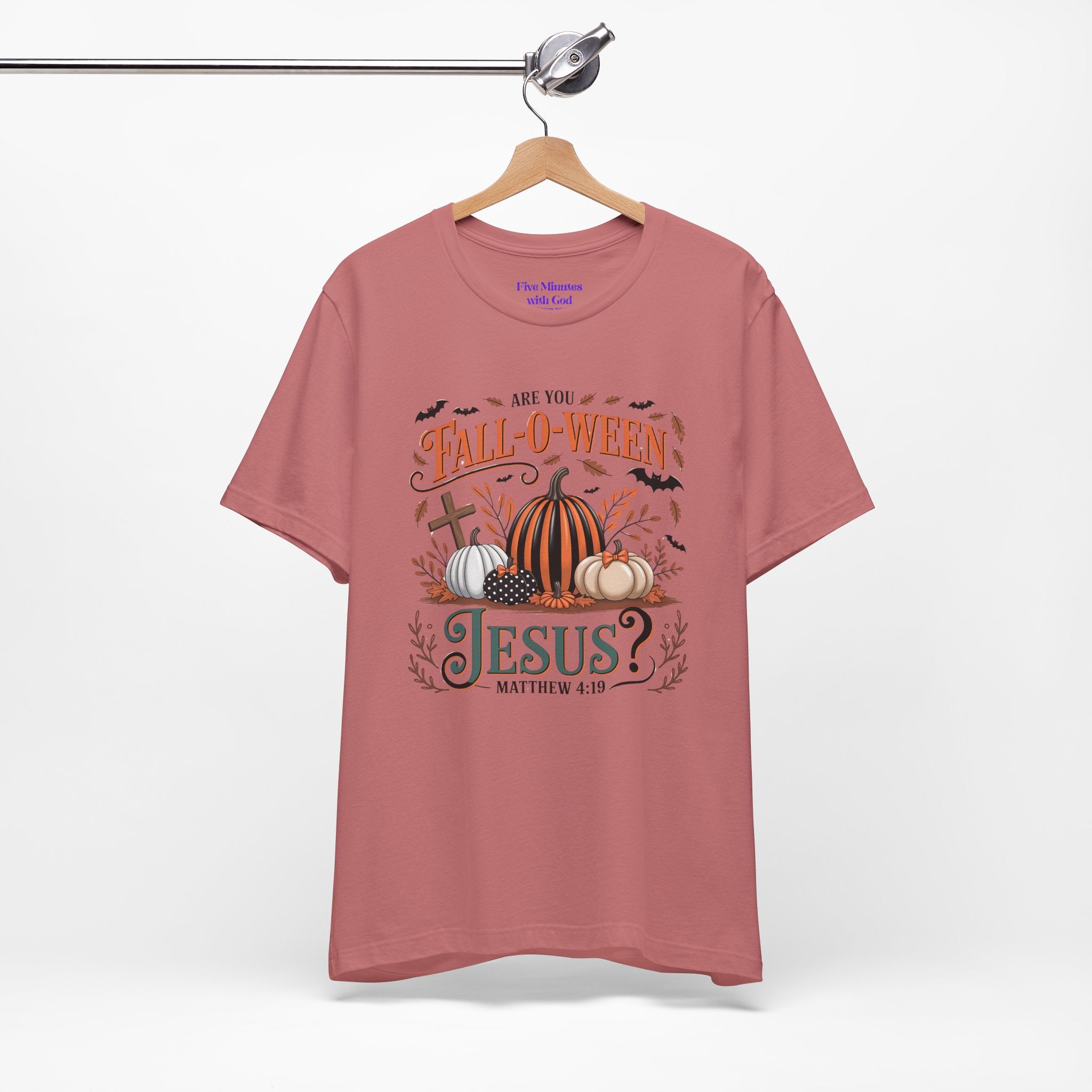 Fall-O-Ween Jesus Tee, Funny Fall T-Shirt, Unisex Pumpkin Shirt, Halloween Christian Top, Autumn Graphic Tee, Religious Casual Wear
