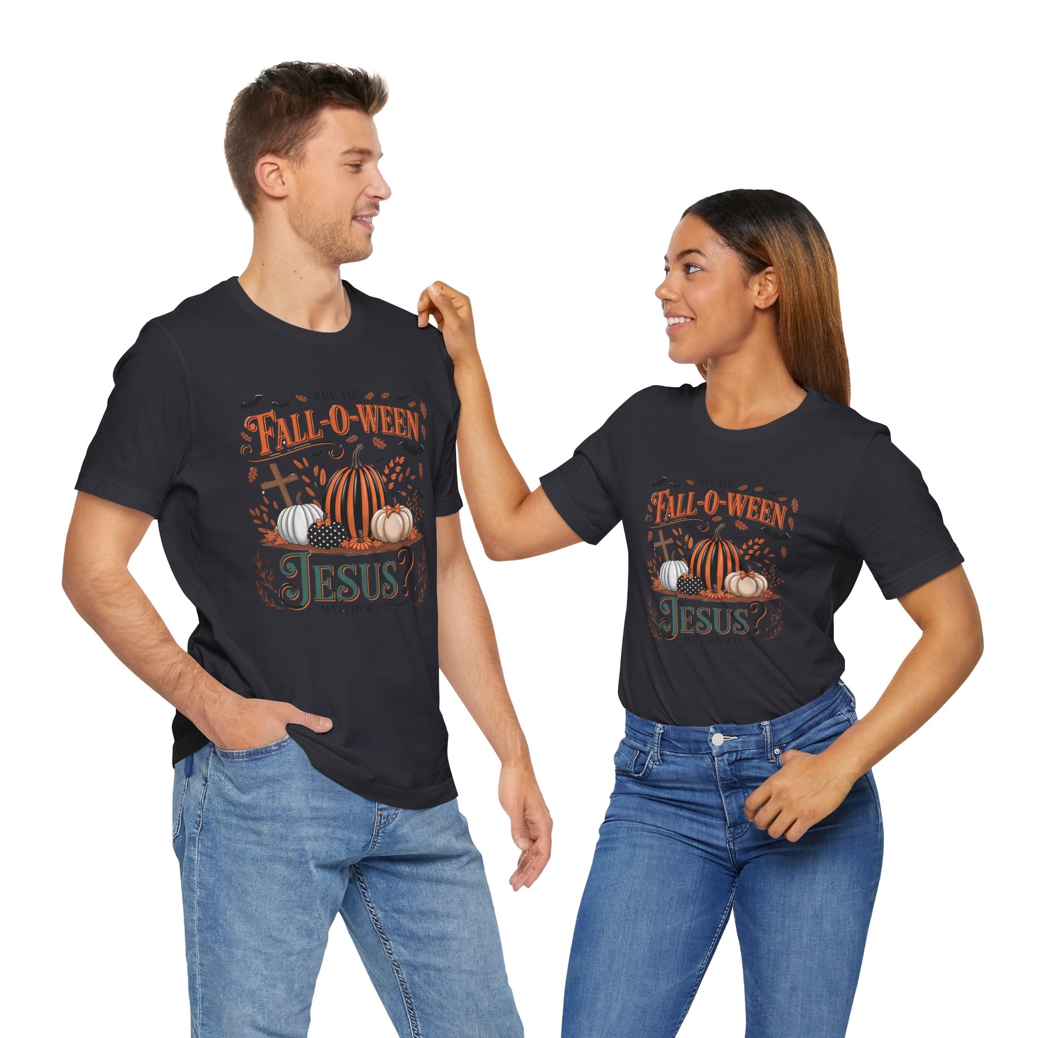 Fall-O-Ween Jesus Tee, Funny Fall T-Shirt, Unisex Pumpkin Shirt, Halloween Christian Top, Autumn Graphic Tee, Religious Casual Wear