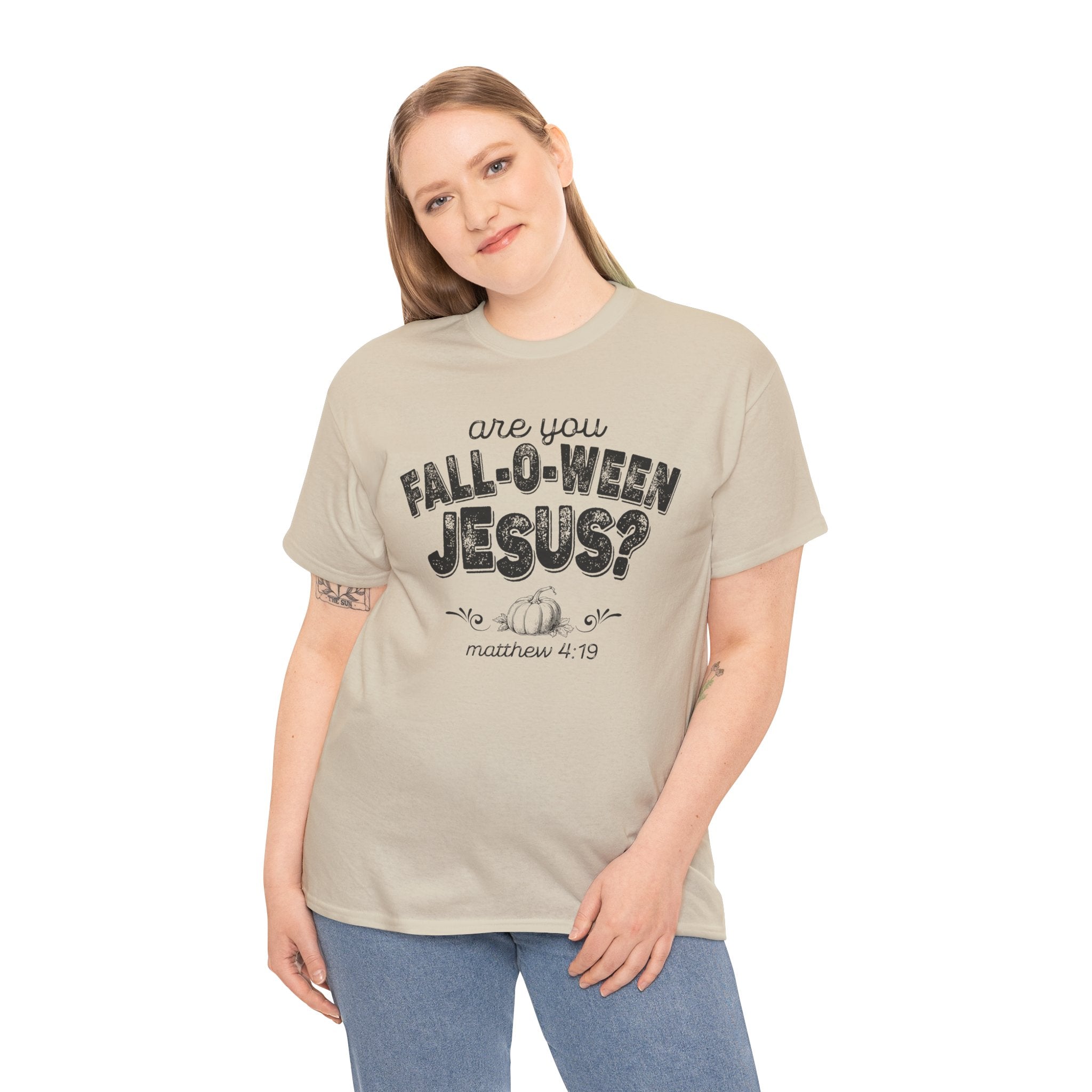 Fall-Themed Tee, Are You Fall-O-Ween Jesus, Unisex Cotton Shirt, Funny Fall Apparel, Halloween T-Shirt, Thanksgiving Gift Ideas