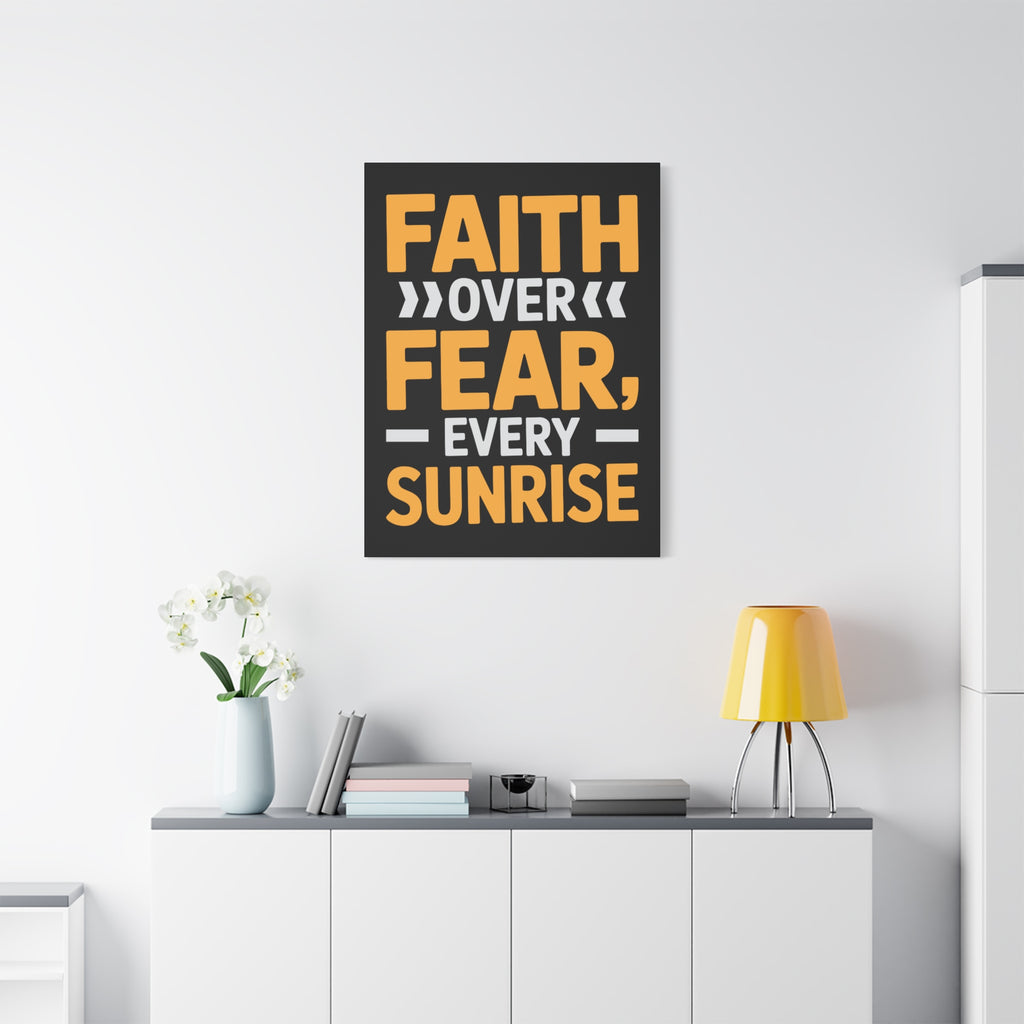 Inspirational Wall Art, Motivation Decor, Faith over Fear Canvas, Uplifting Home Decoration, Perfect Gift for New Beginnings