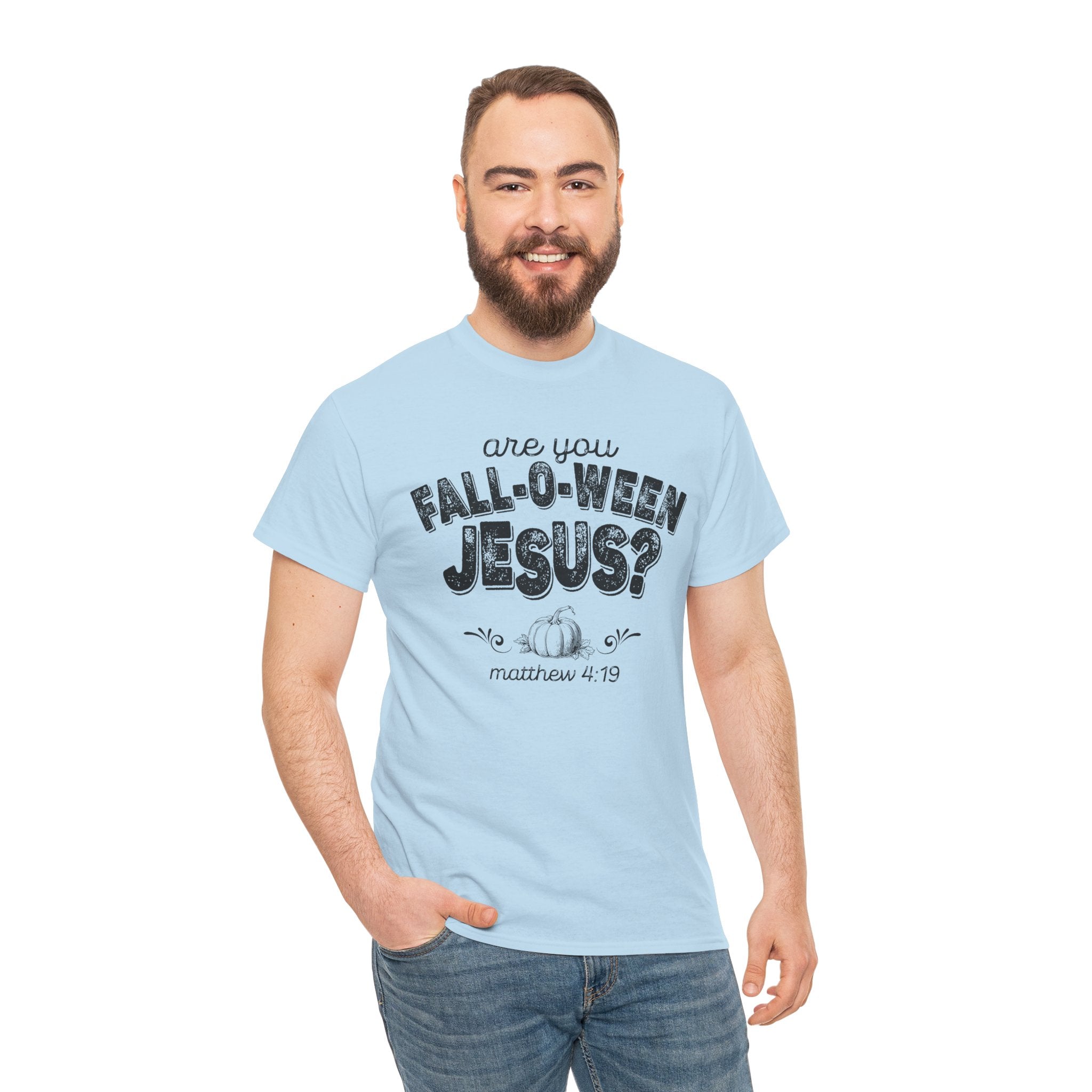 Fall-Themed Tee, Are You Fall-O-Ween Jesus, Unisex Cotton Shirt, Funny Fall Apparel, Halloween T-Shirt, Thanksgiving Gift Ideas