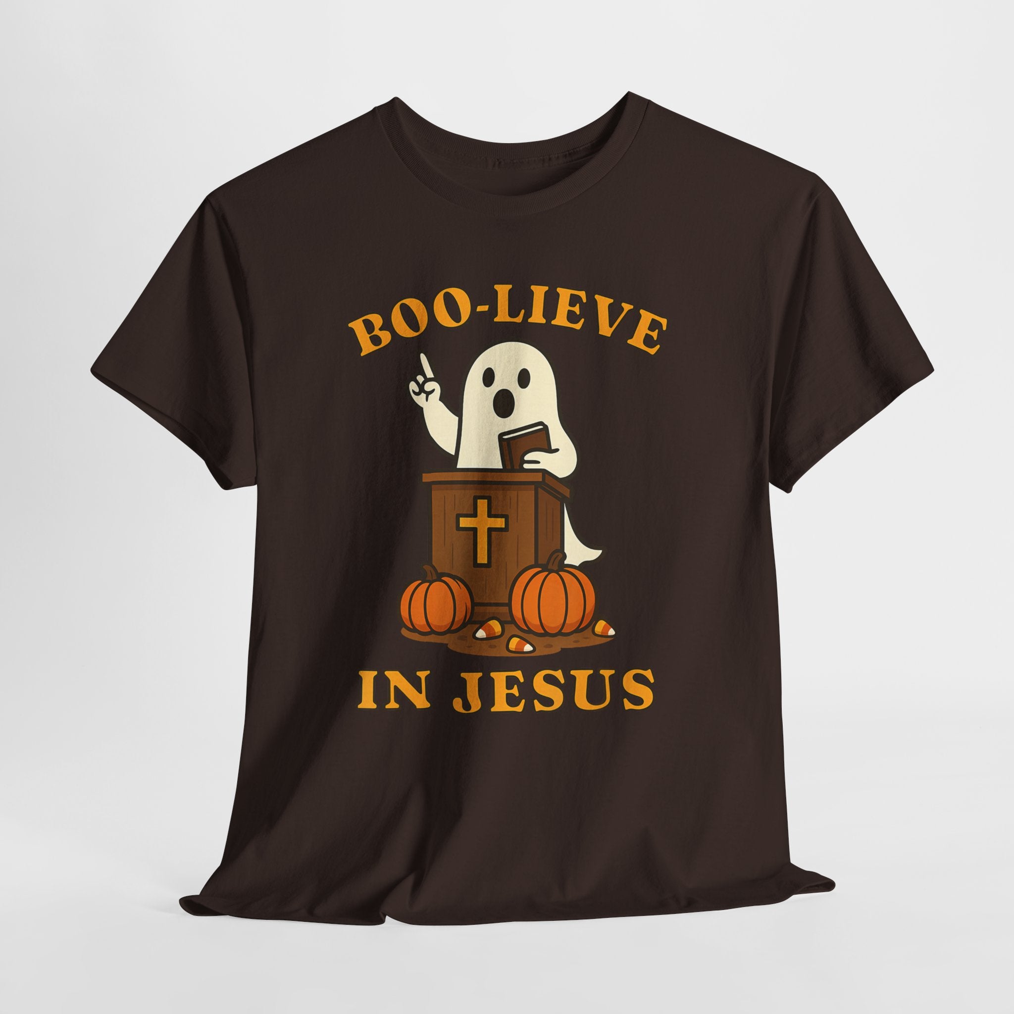 Boo-Lieve in Jesus Tee, Halloween Shirt, Unisex Cotton Tee, Fall Fashion, Religious T-Shirt, Spooky Season Apparel