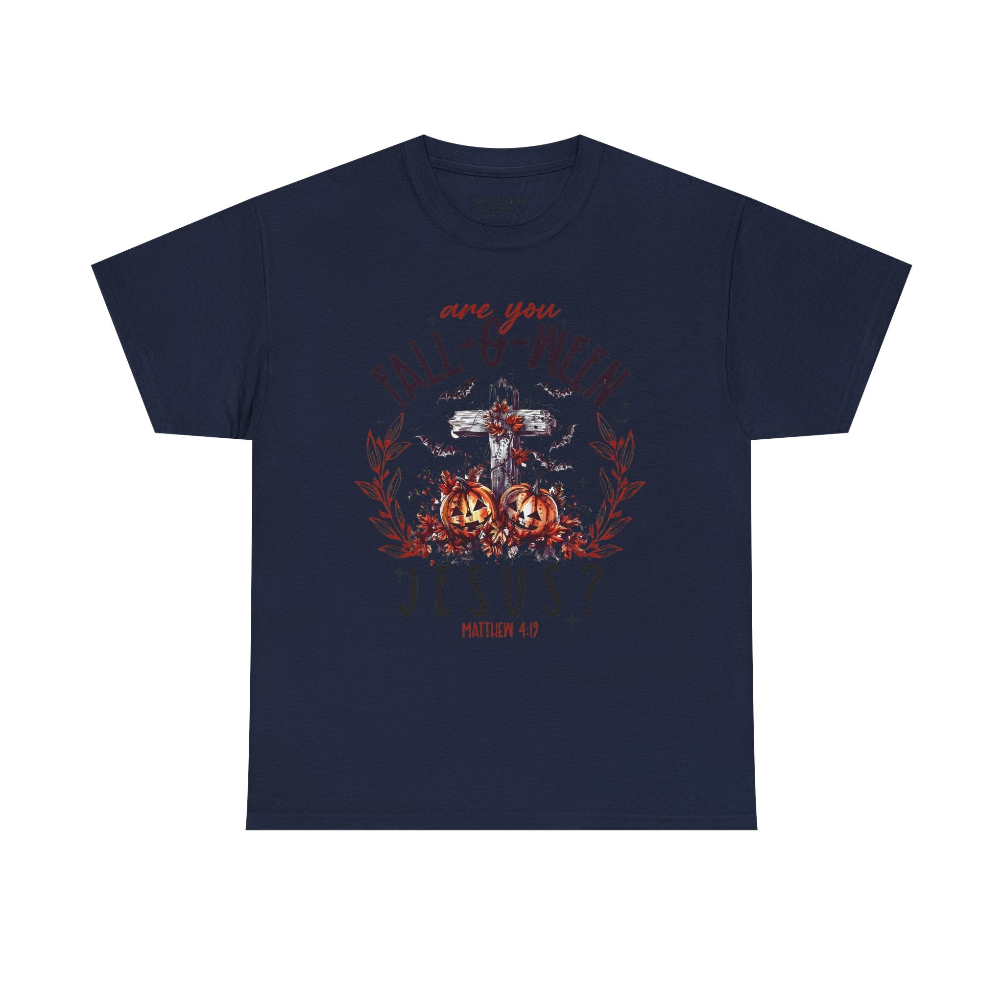 Fall-O-Ween Jesus Unisex Heavy Cotton Tee, Halloween Shirt, Christian T-Shirt, Autumn Apparel, Gift for Him/Her