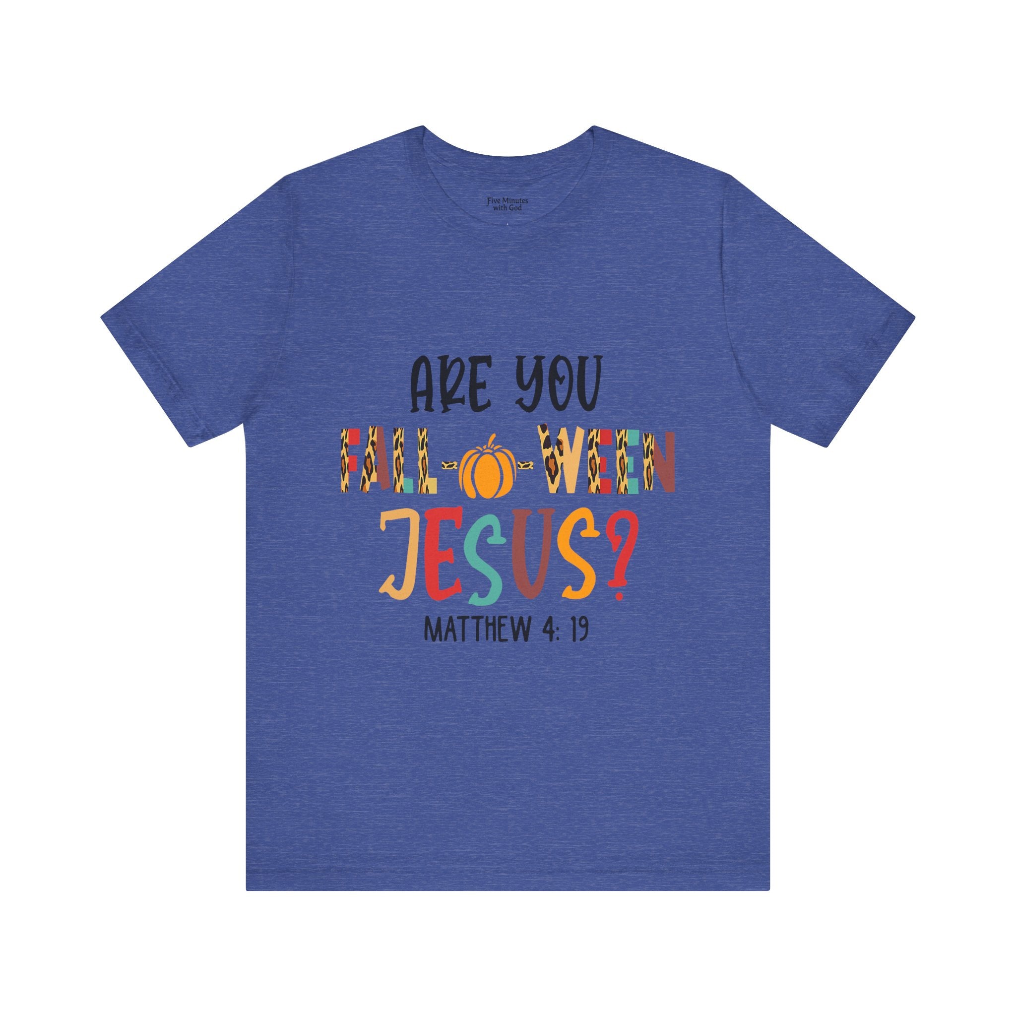 Fall-Themed Jesus Tee | Unisex Jersey Short Sleeve T-Shirt, Halloween Church Wear, Faith-Based Gift, Cozy Casual Top