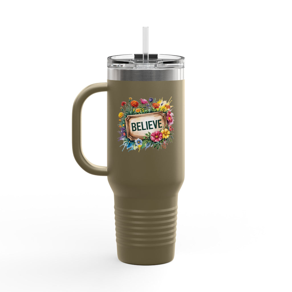 Inspirational Travel Mug, 40oz Insulated Coffee Cup, Floral Design, Motivational Gift for Travelers, Perfect for Road Trips, Keep [...]