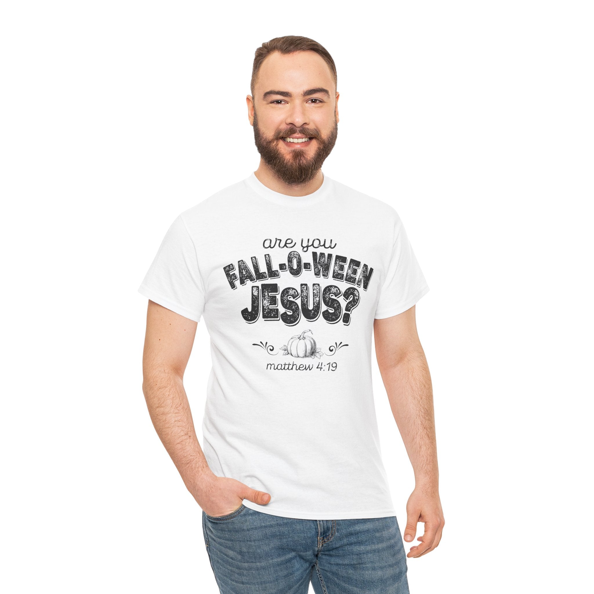 Fall-Themed Tee, Are You Fall-O-Ween Jesus, Unisex Cotton Shirt, Funny Fall Apparel, Halloween T-Shirt, Thanksgiving Gift Ideas