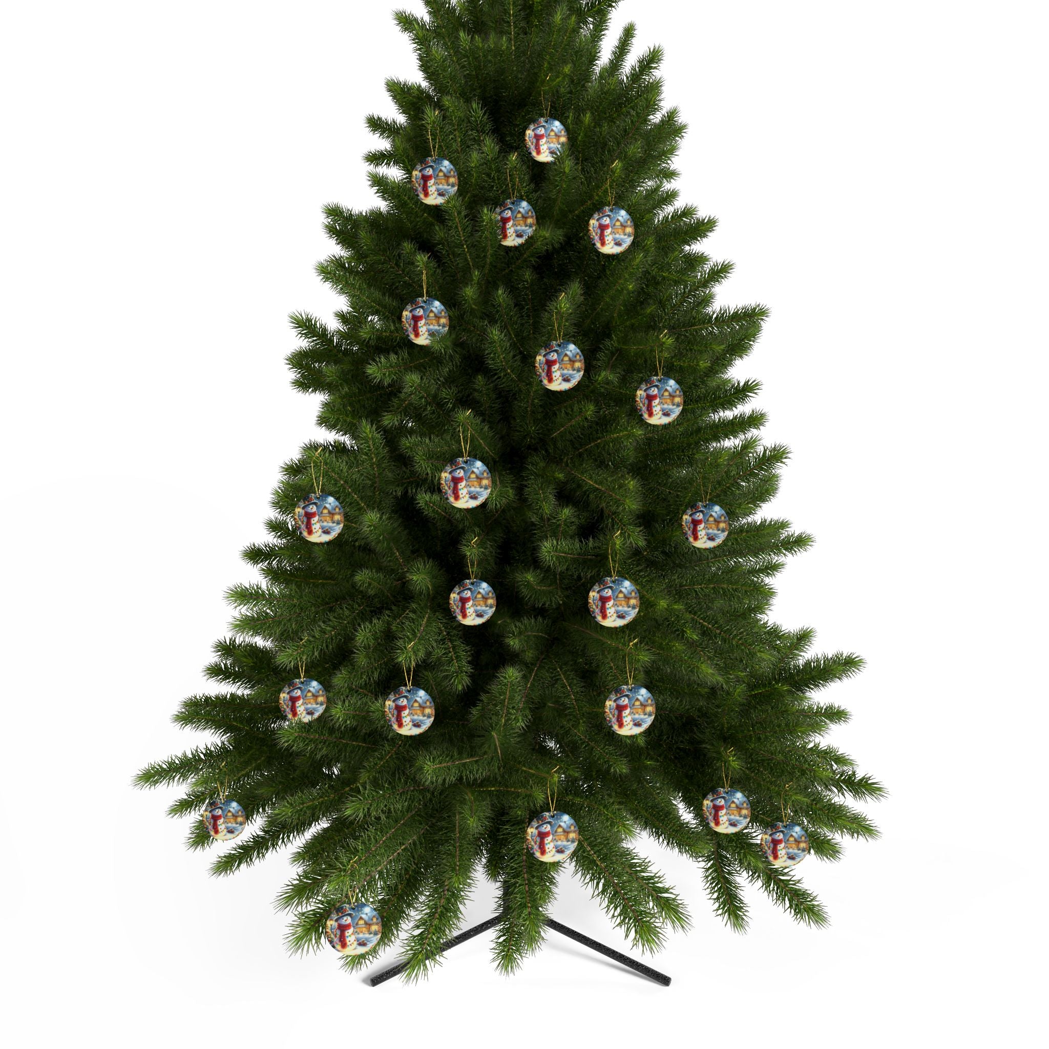 Festive Ceramic Ornaments - Heart-Shaped Snowman Decorations for Christmas, Tree Decor, Holiday Gifts, Home Accents