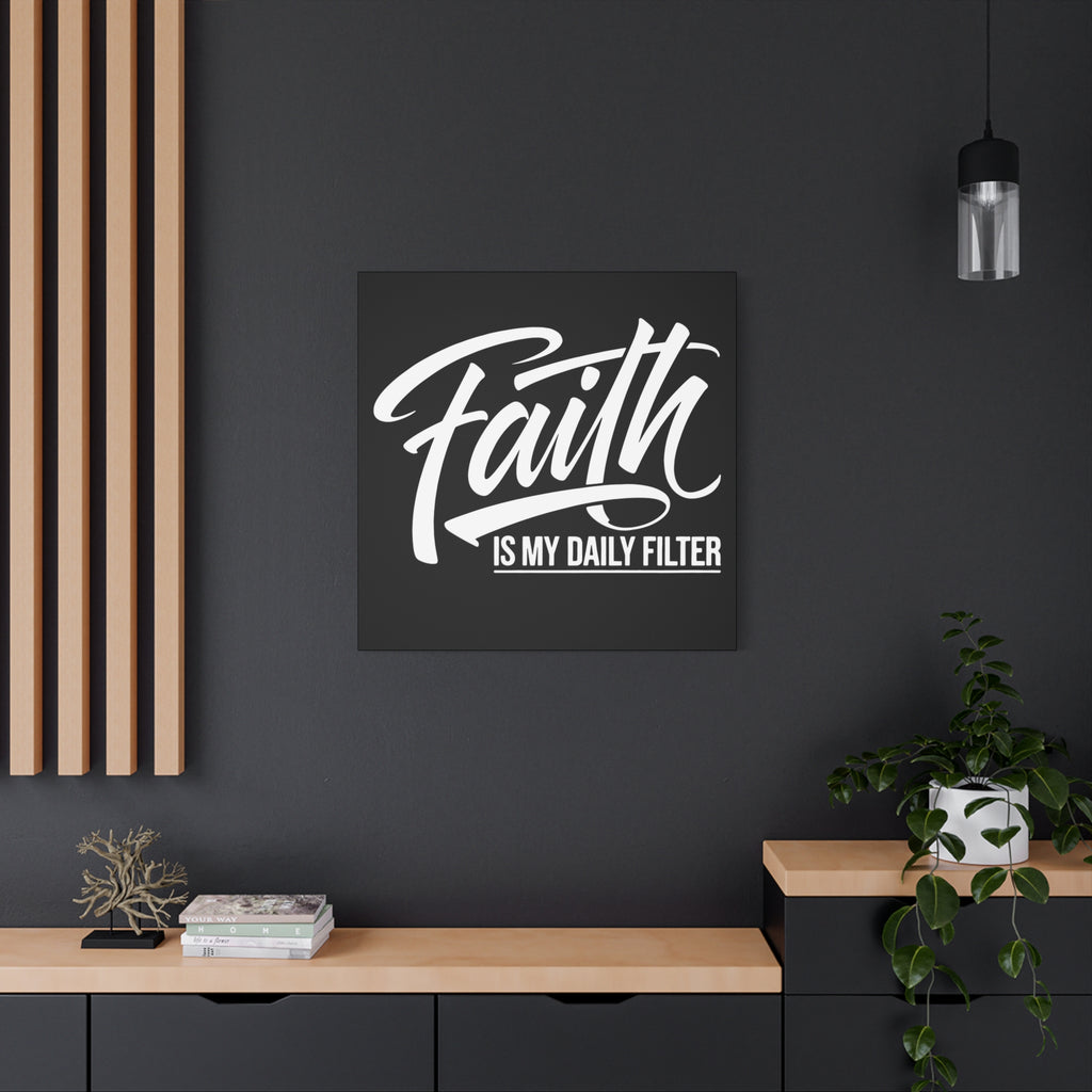 Inspirational Canvas Wall Art, Faith Quote Decor, Motivational Home Decor, Gray Wall Hanging, Gift for Faith Lovers