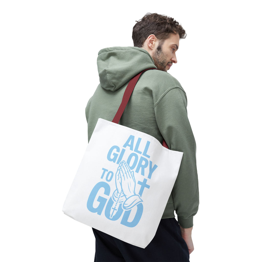 Faith-Inspired Tote Bag, All Glory to God, Christian Gift, Reusable Shopping Bag, Inspirational Tote, Church Event Carryall
