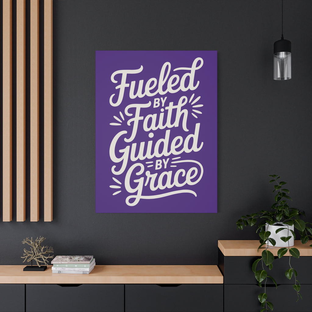 Purple Stretched Canvas Art, Motivational Wall Decor, Home Inspirational Art, Faith-Based Decor, Gift for Faith Lovers