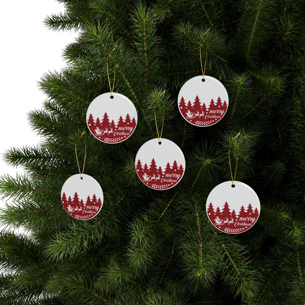 Merry Christmas Ceramic Ornaments, Festive Tree Decor, Holiday Gift, Set of 1-20, Personalized Christmas Ornaments