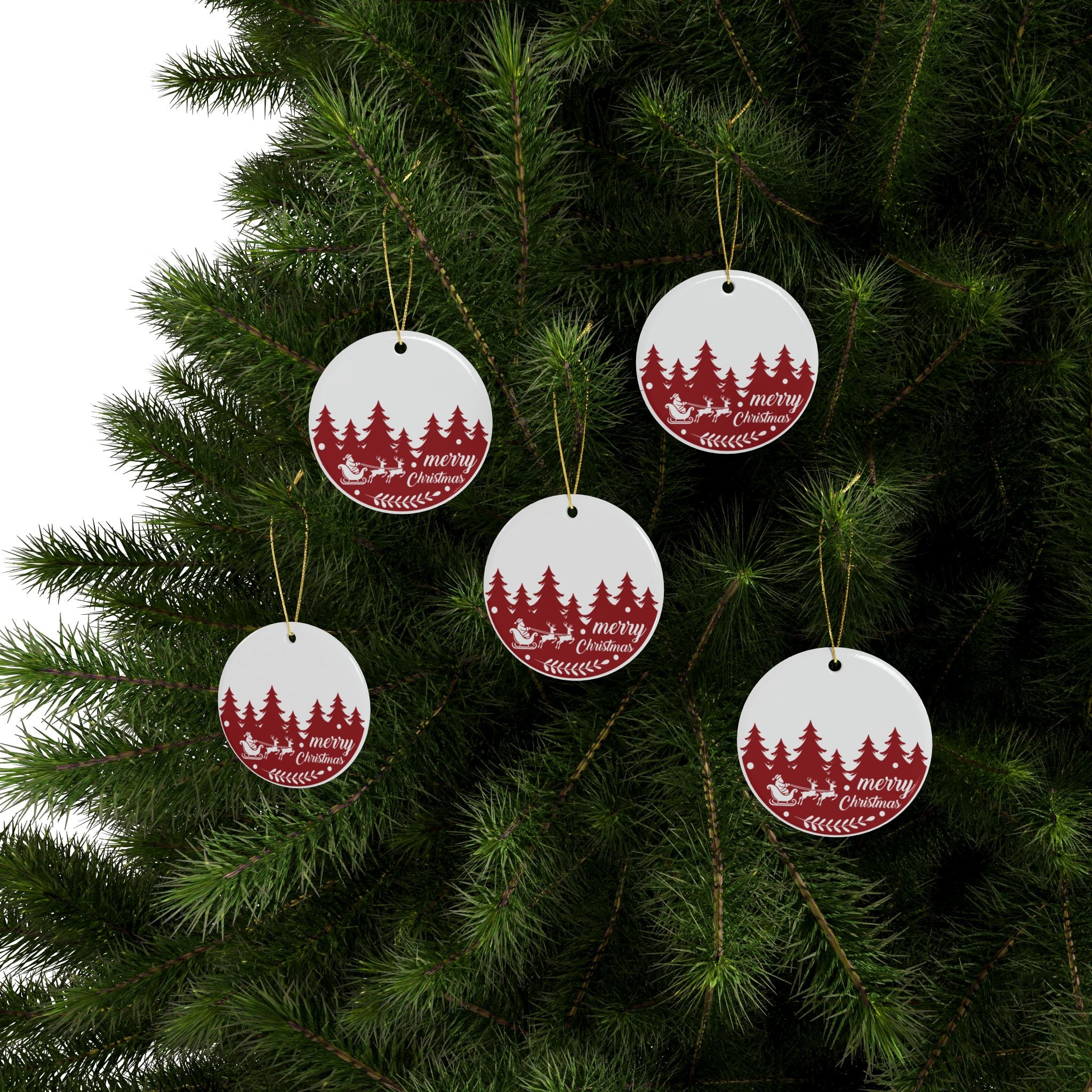 Merry Christmas Ceramic Ornaments, Festive Tree Decor, Holiday Gift, Set of 1-20, Personalized Christmas Ornaments