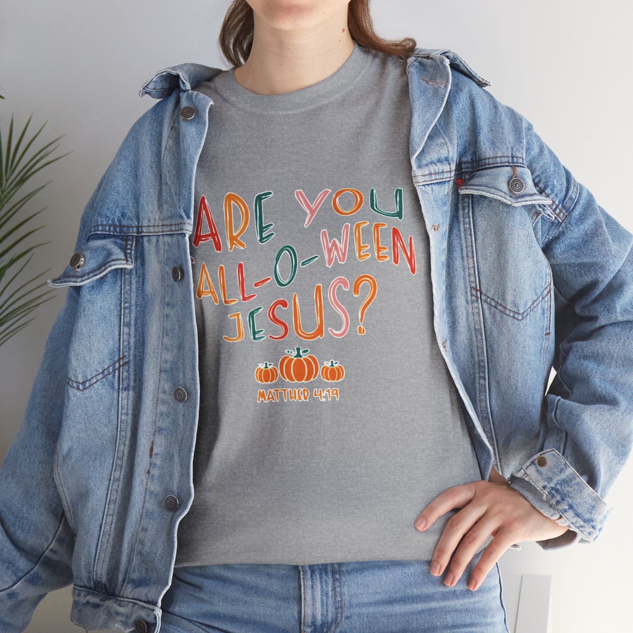 Unisex Fall-O-Ween Jesus Tee, Halloween T-Shirt, Christian Apparel, Autumn Fashion, Fun Holiday Shirt, Pumpkin Theme
