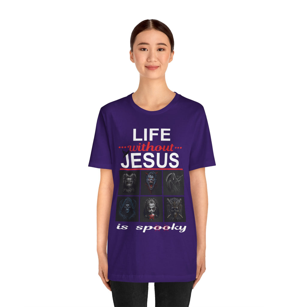 Funny Christian Tee - 'Life Without Jesus is Spooky' Unisex Jersey Short Sleeve T-Shirt, Faith Apparel, Religious Gift, Halloween Tee, [...]