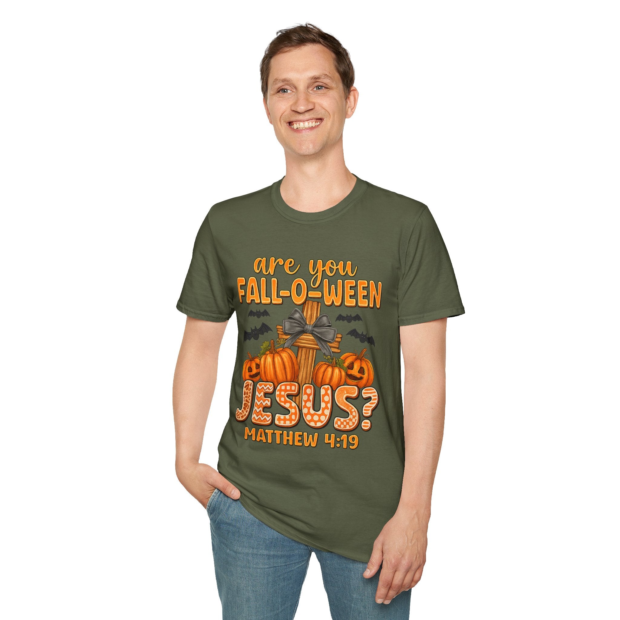 Funny Christian Halloween T-Shirt, Jesus Pumpkin Tee, Unisex Fall Shirt, Autumn Festive Apparel, Holiday Gift Idea