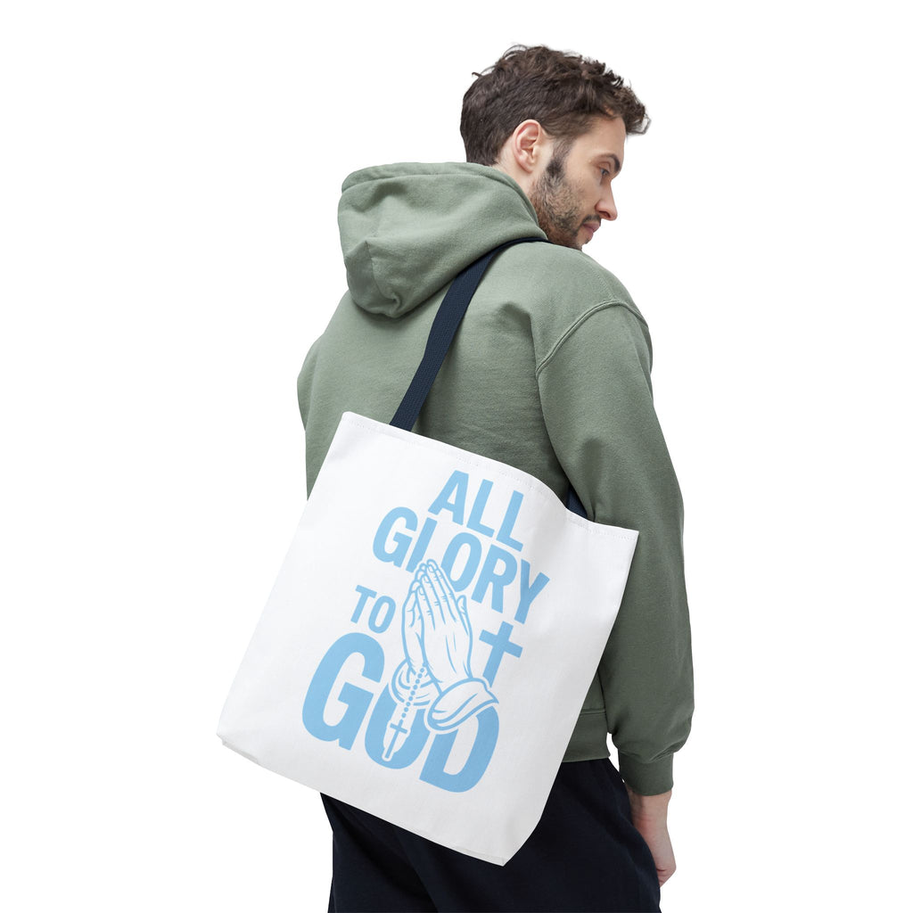 Faith-Inspired Tote Bag, All Glory to God, Christian Gift, Reusable Shopping Bag, Inspirational Tote, Church Event Carryall
