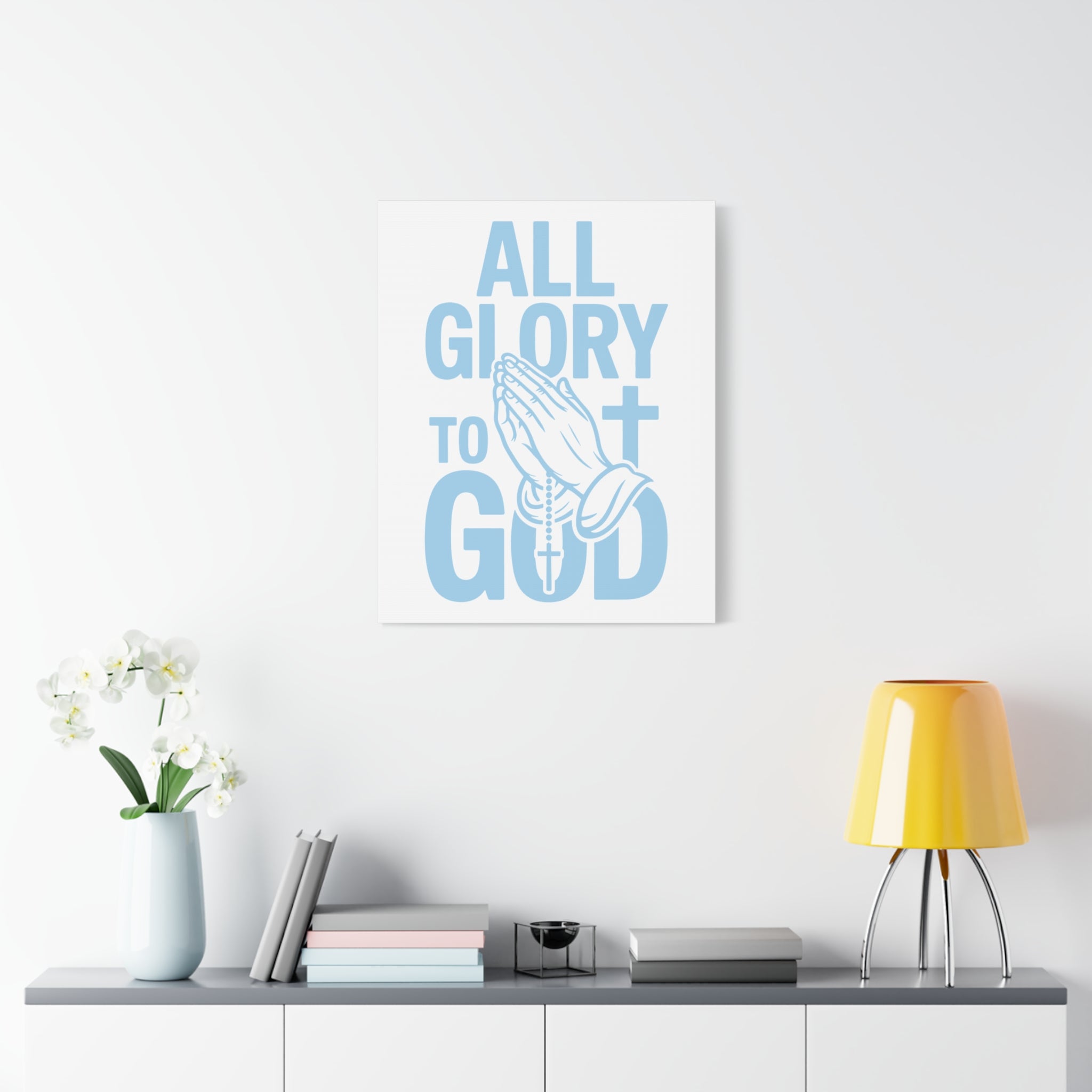 Religious Wall Art Canvas Print, Christian Home Decor, Inspirational Gift, Praying Hands Artwork, Faith Decor for Church