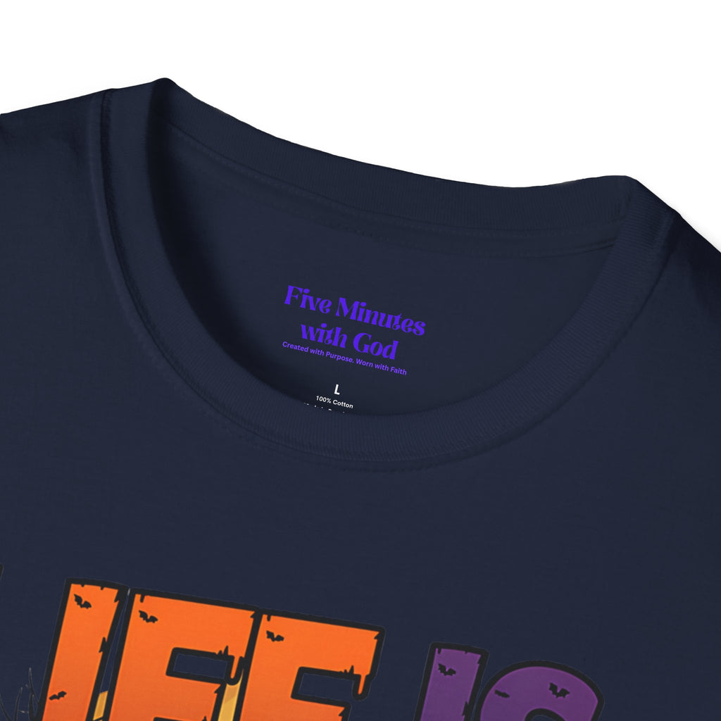 Unisex Softstyle Graphic Tee - Life is Scary Without Jesus, Faith Shirt, Christian T-Shirt, Inspirational Gift, Religious Apparel, [...]