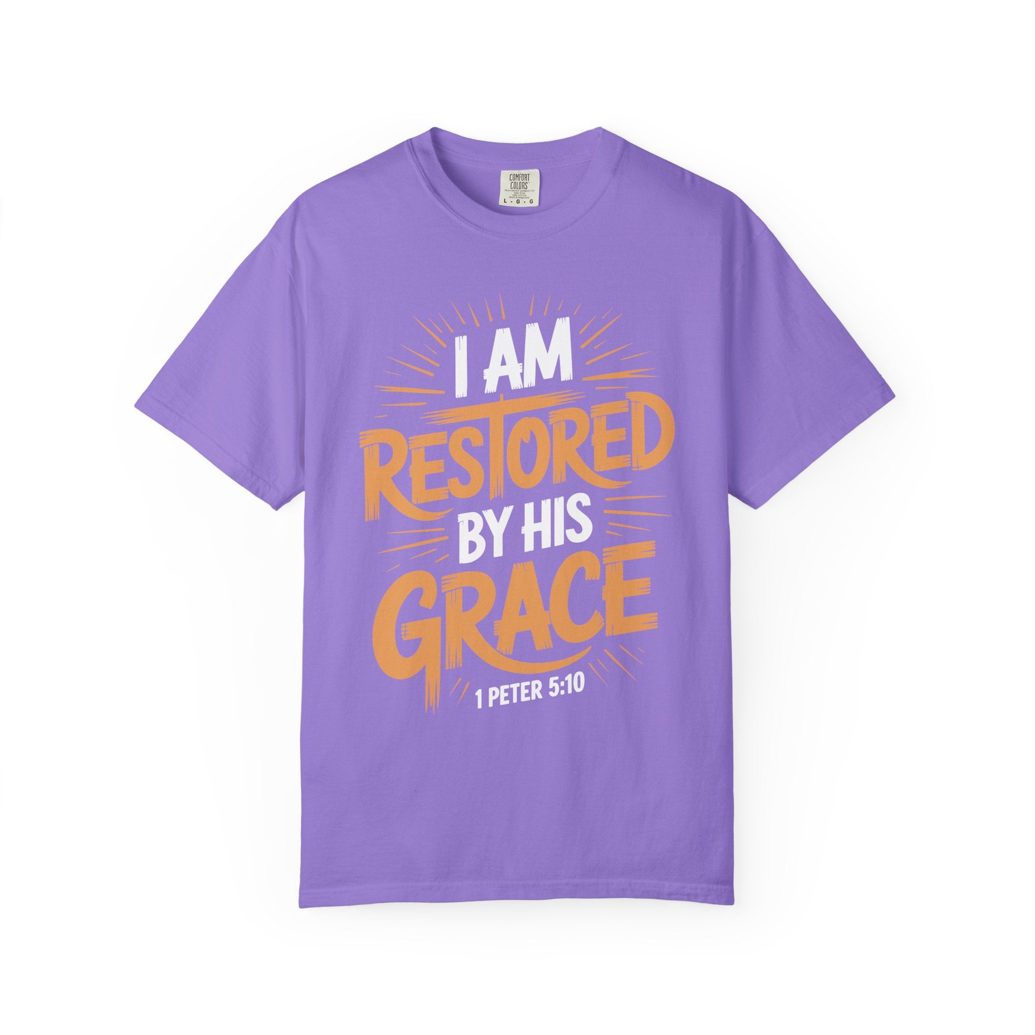 I Am Restored By His Grace Inspirational Graphic Tee
