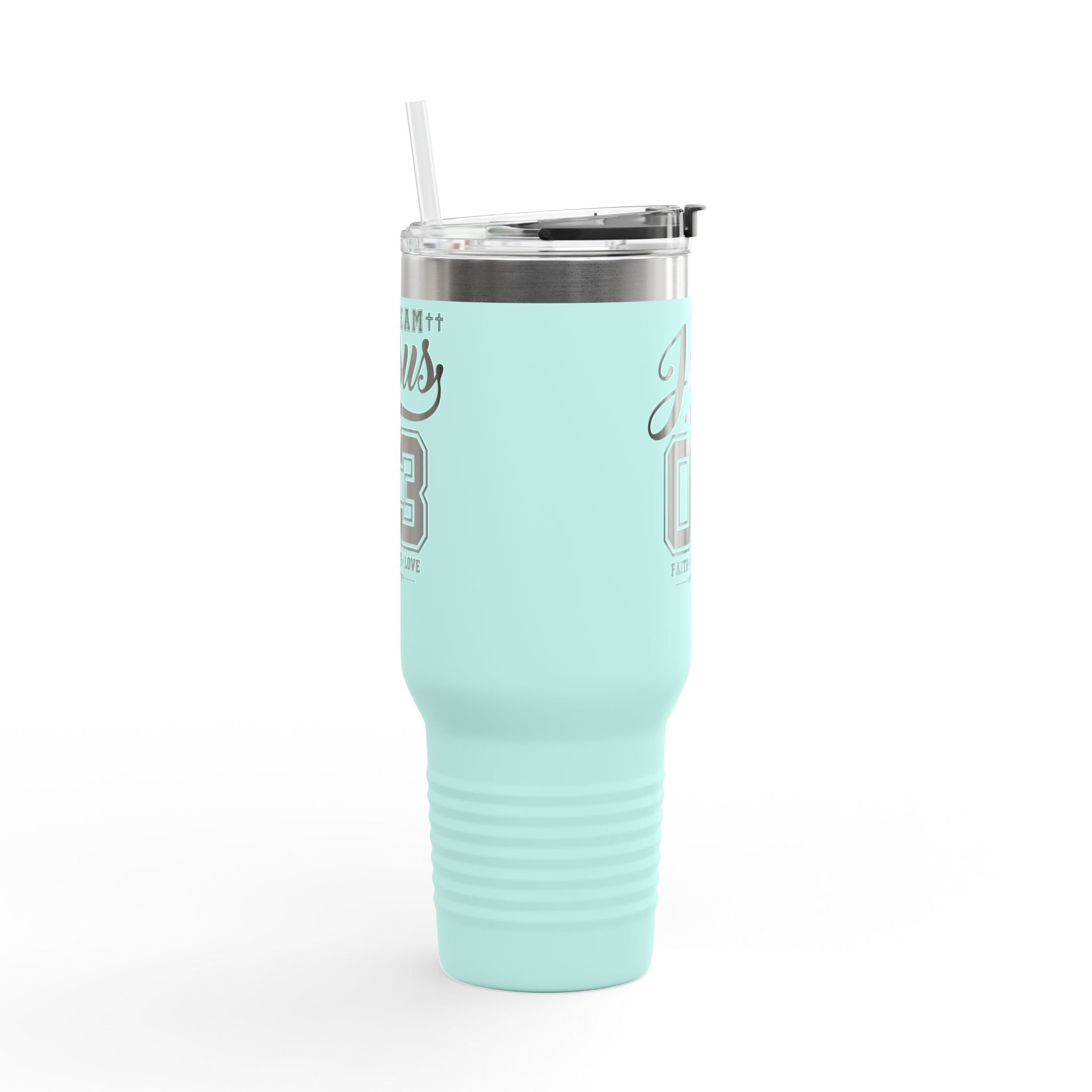 Faith-Inspired Insulated Travel Mug, 40oz - Team Jesus, Custom Tumbler for Gifts, Inspirational Drinkware, Bible Study, Church Events