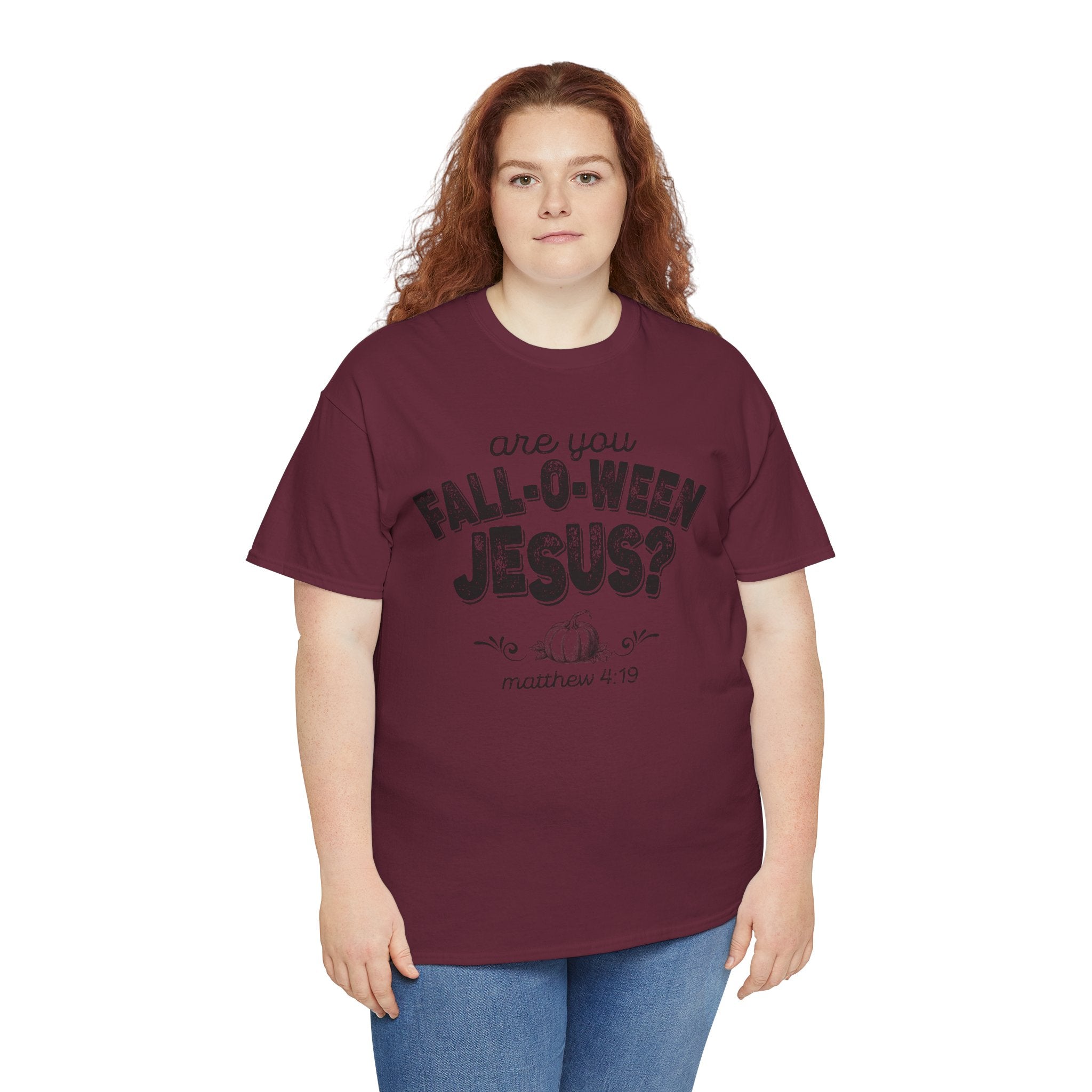 Fall-Themed Tee, Are You Fall-O-Ween Jesus, Unisex Cotton Shirt, Funny Fall Apparel, Halloween T-Shirt, Thanksgiving Gift Ideas
