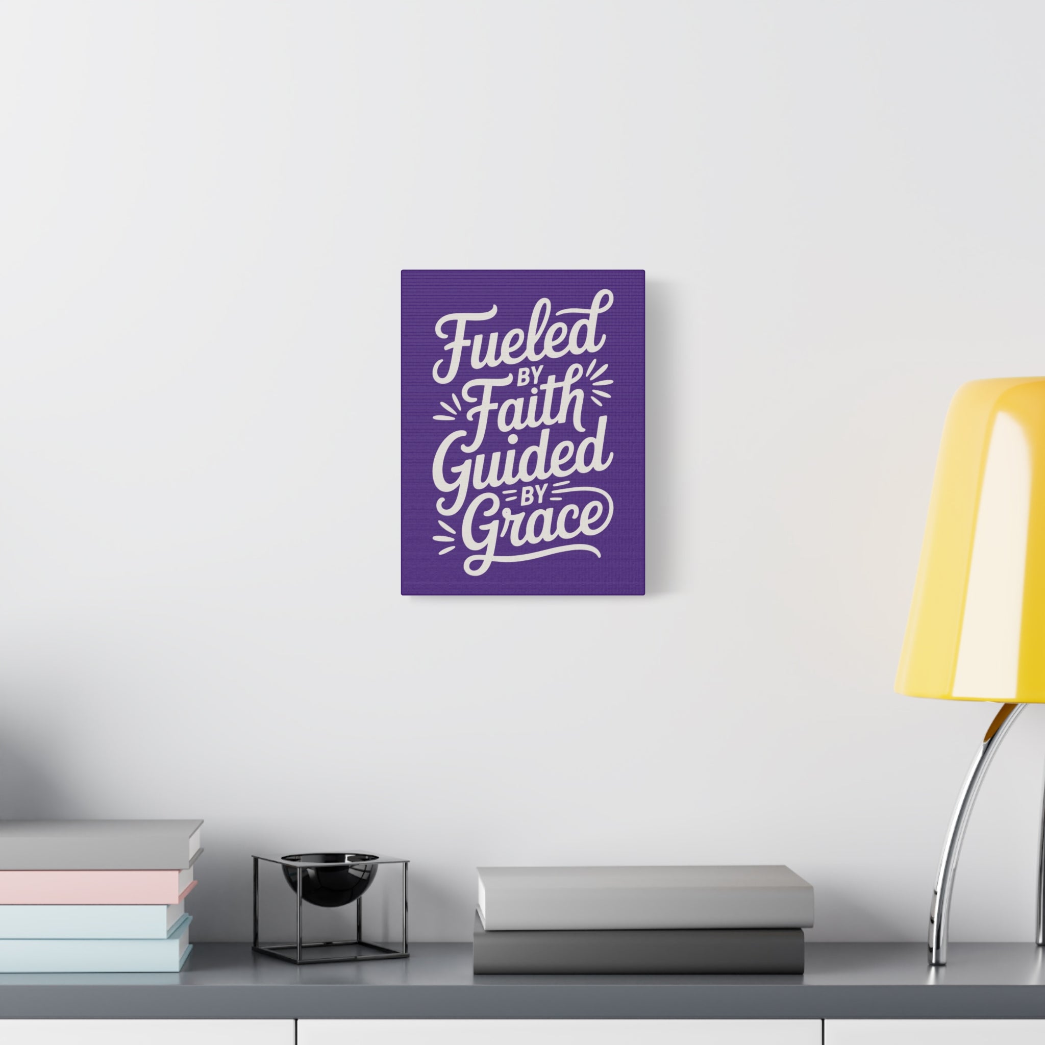 Purple Stretched Canvas Art, Motivational Wall Decor, Home Inspirational Art, Faith-Based Decor, Gift for Faith Lovers