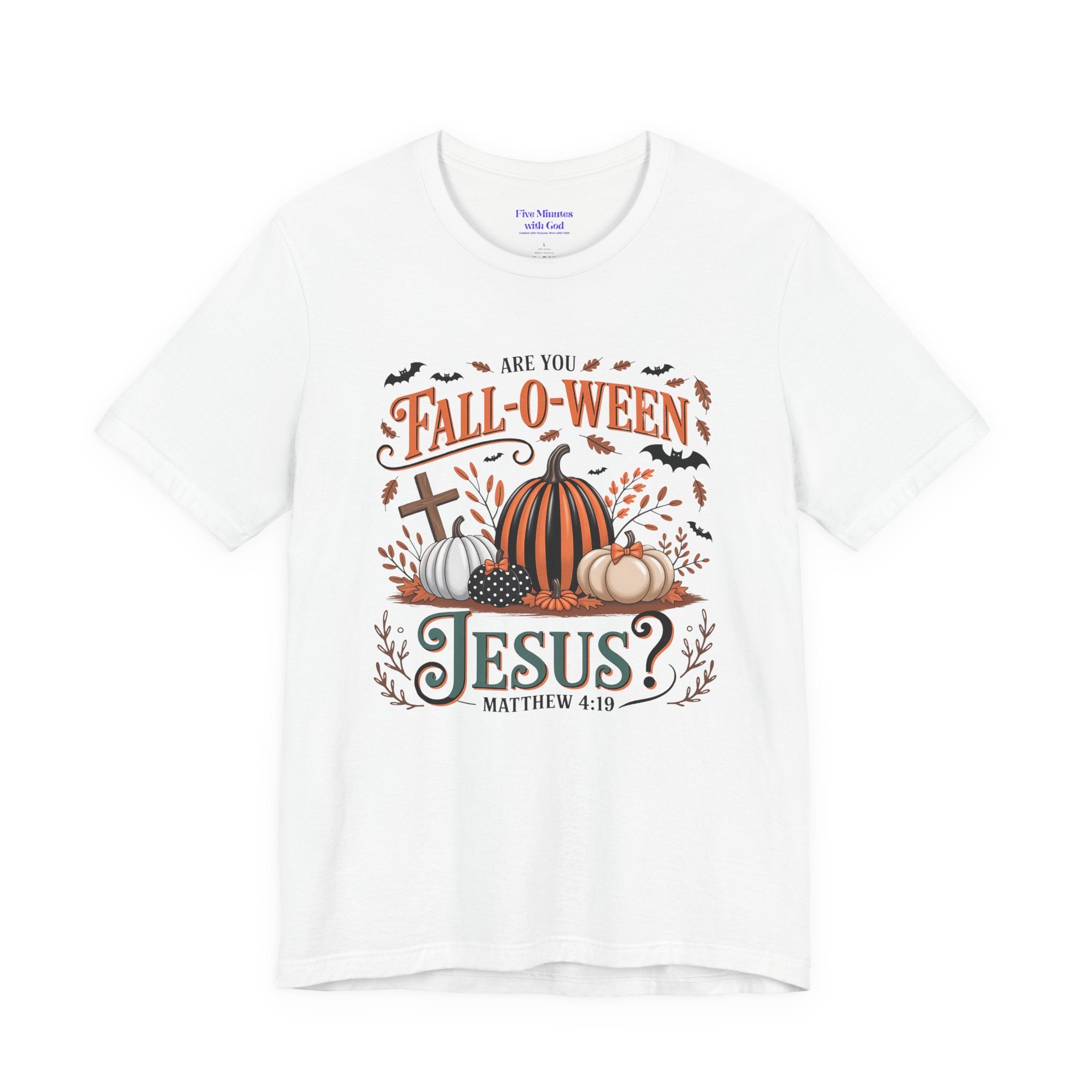 Fall-O-Ween Jesus Tee, Funny Fall T-Shirt, Unisex Pumpkin Shirt, Halloween Christian Top, Autumn Graphic Tee, Religious Casual Wear